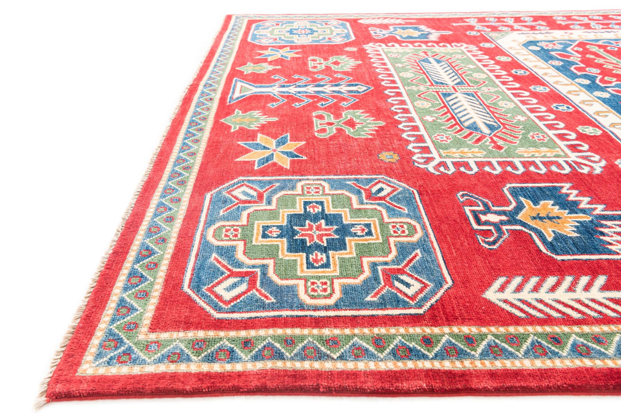 6' 7 x 9' 6 Hand Knotted Kazak Rug