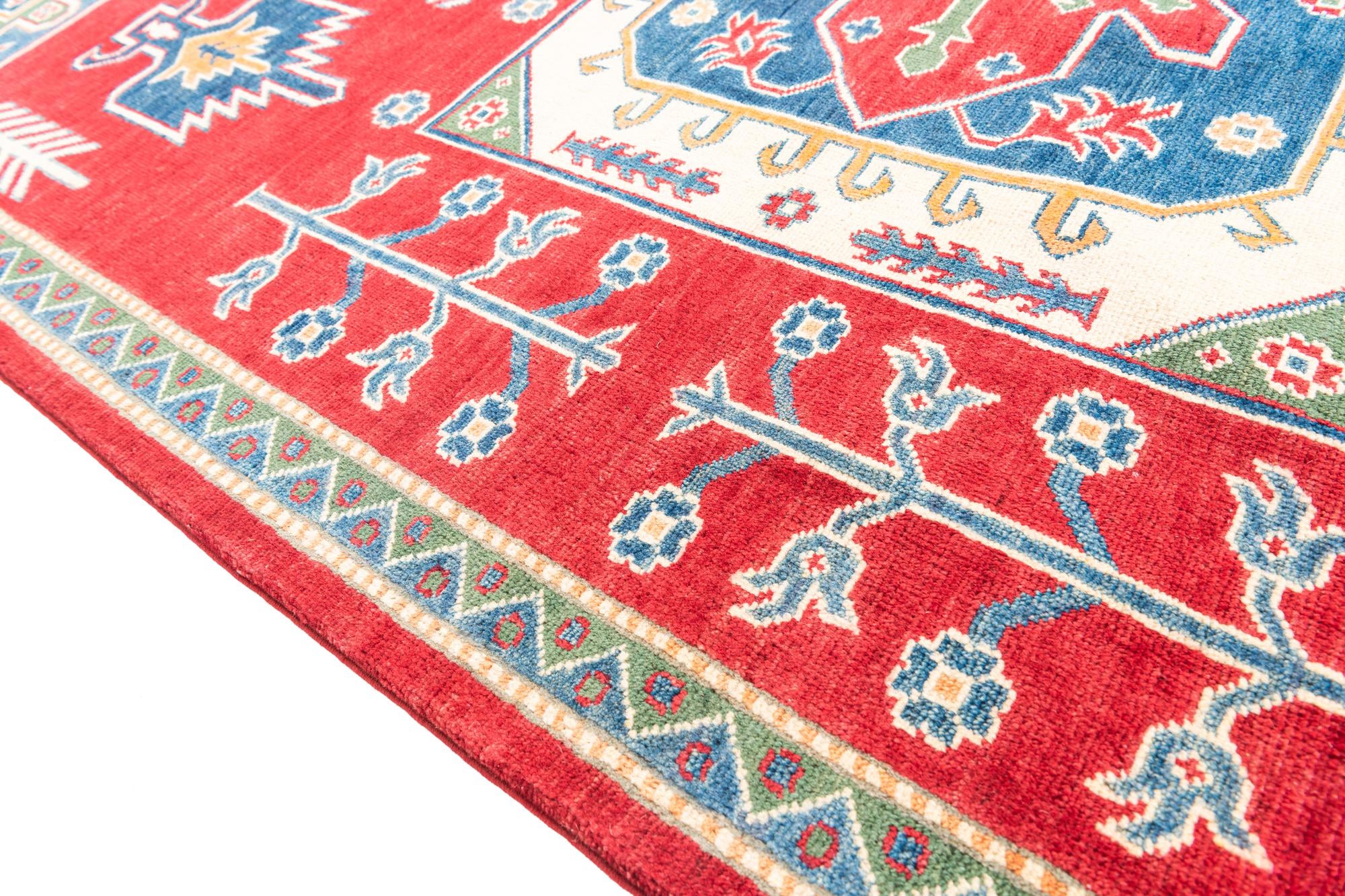 6' 7 x 9' 6 Hand Knotted Kazak Rug