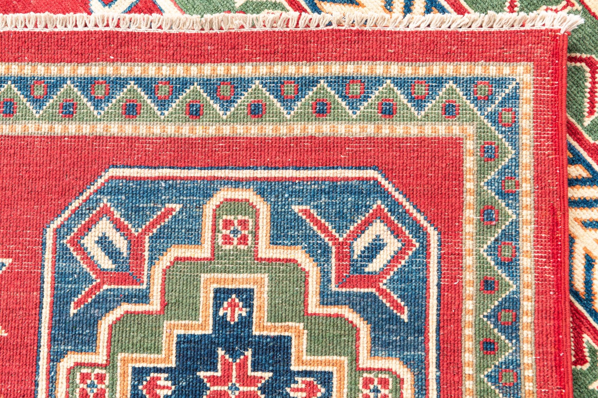 6' 7 x 9' 6 Hand Knotted Kazak Rug
