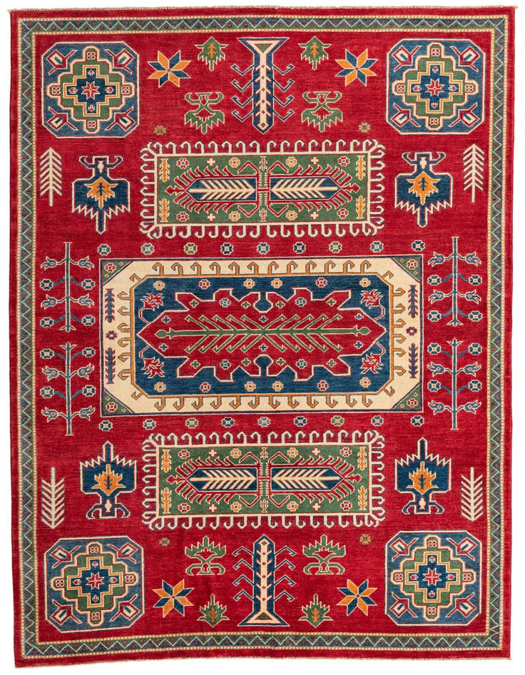Detail image of 6' 7 x 9' 6 Hand Knotted Kazak Rug