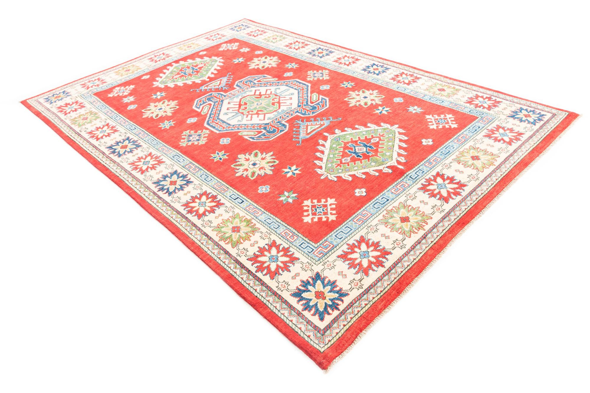 6' 5 x 9' 6 Hand Knotted Kazak Rug