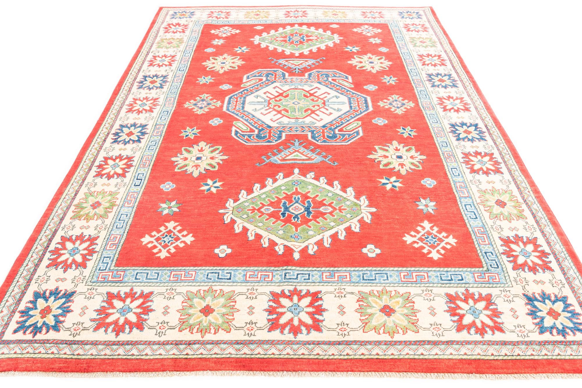 6' 5 x 9' 6 Hand Knotted Kazak Rug