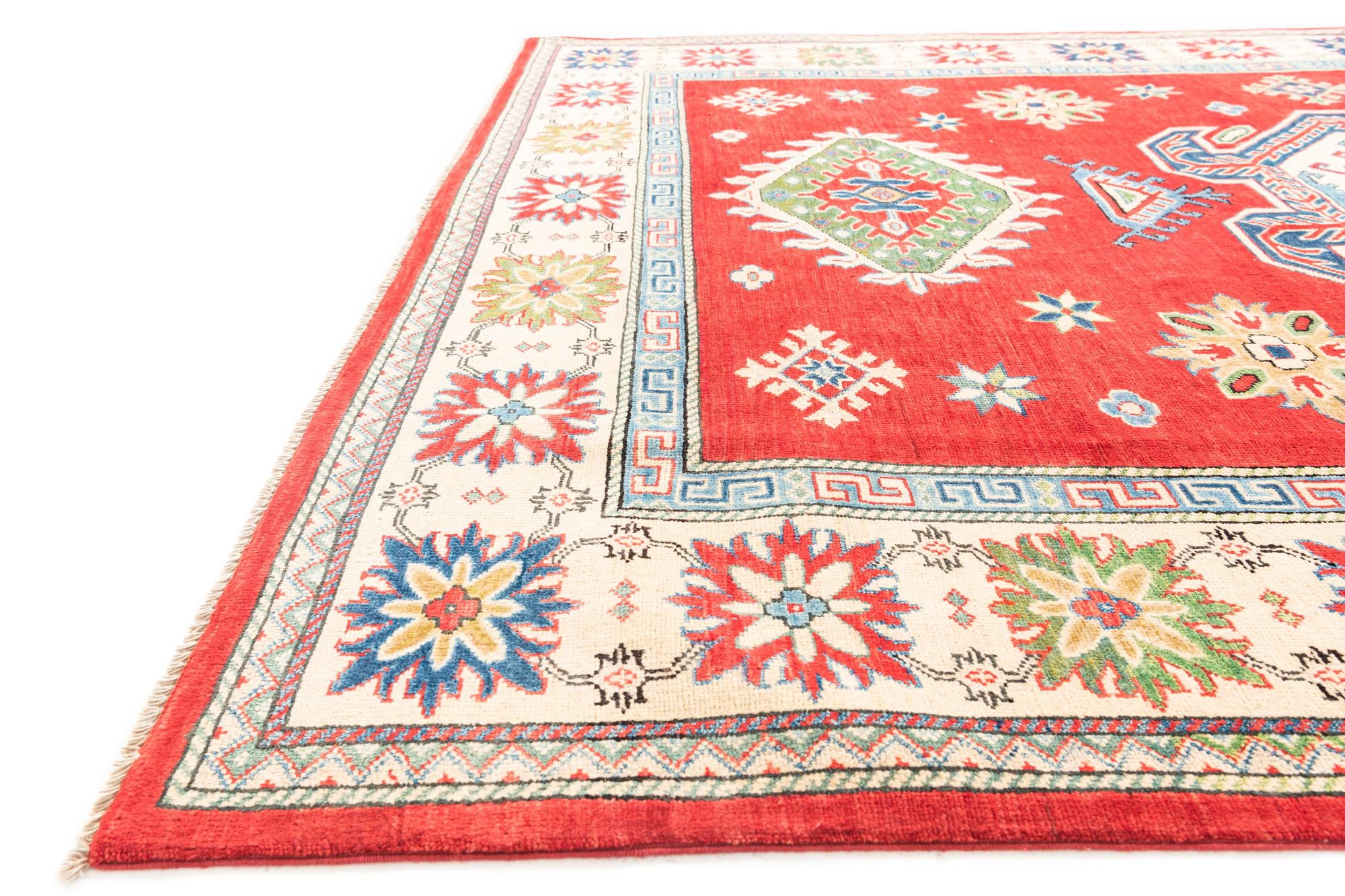 6' 5 x 9' 6 Hand Knotted Kazak Rug