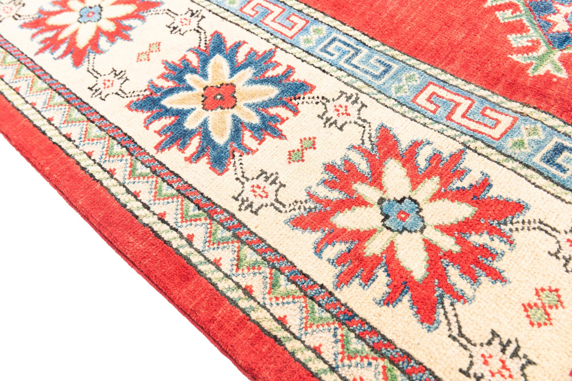 6' 5 x 9' 6 Hand Knotted Kazak Rug
