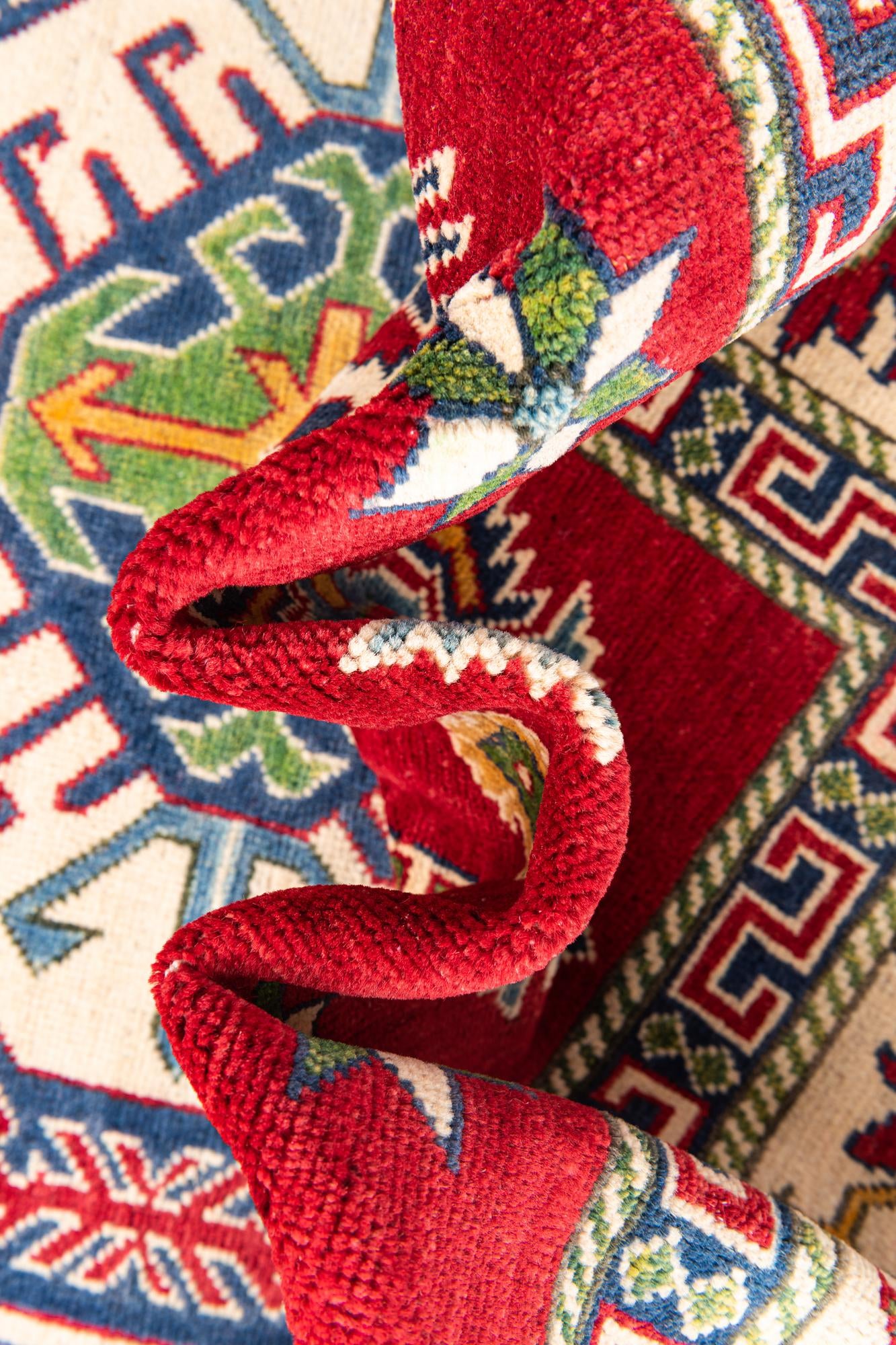 200cm x 295cm anudado a mano Kazak Alfombra
