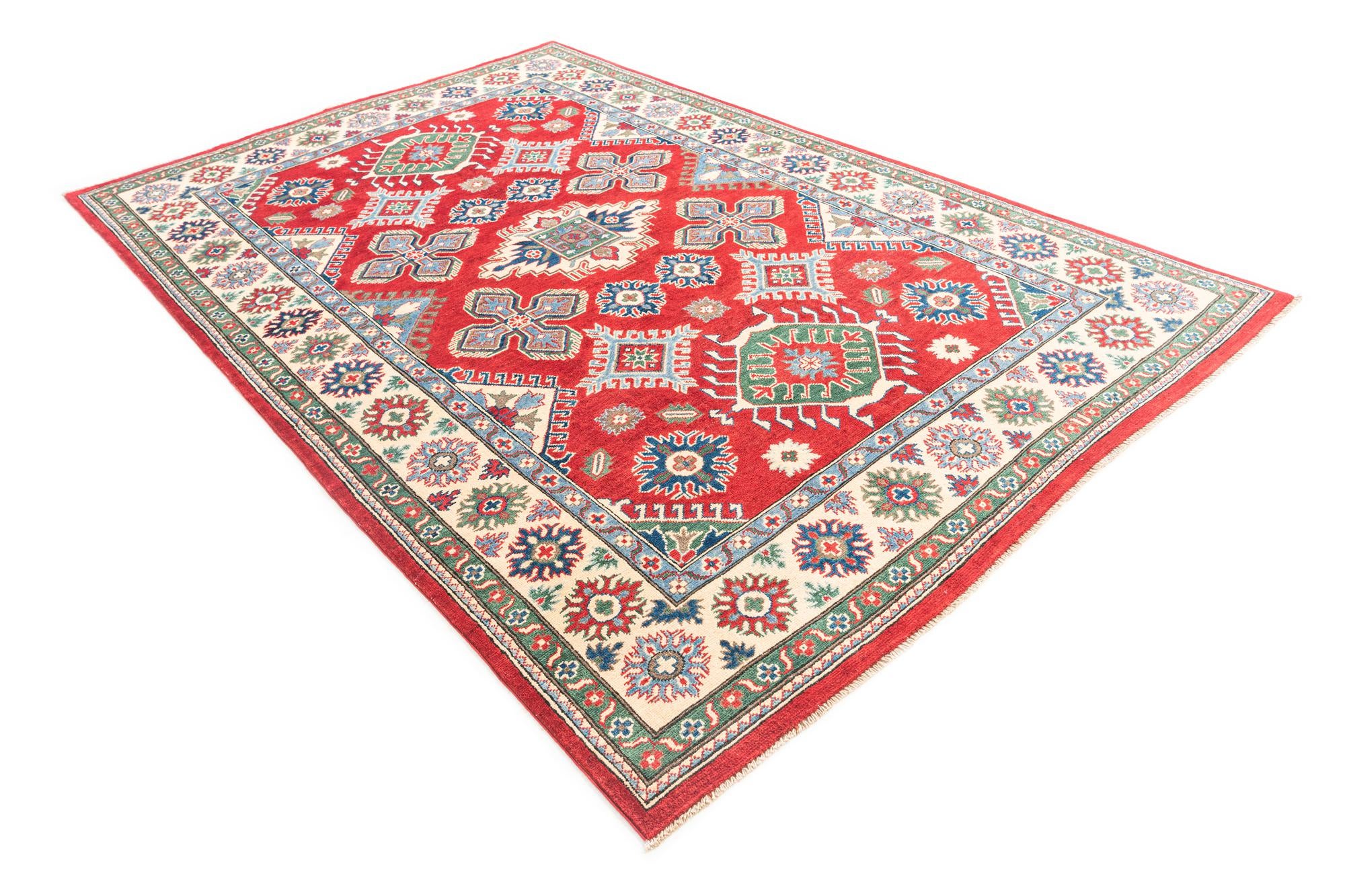 6' x 9' 2 Hand Knotted Kazak Rug