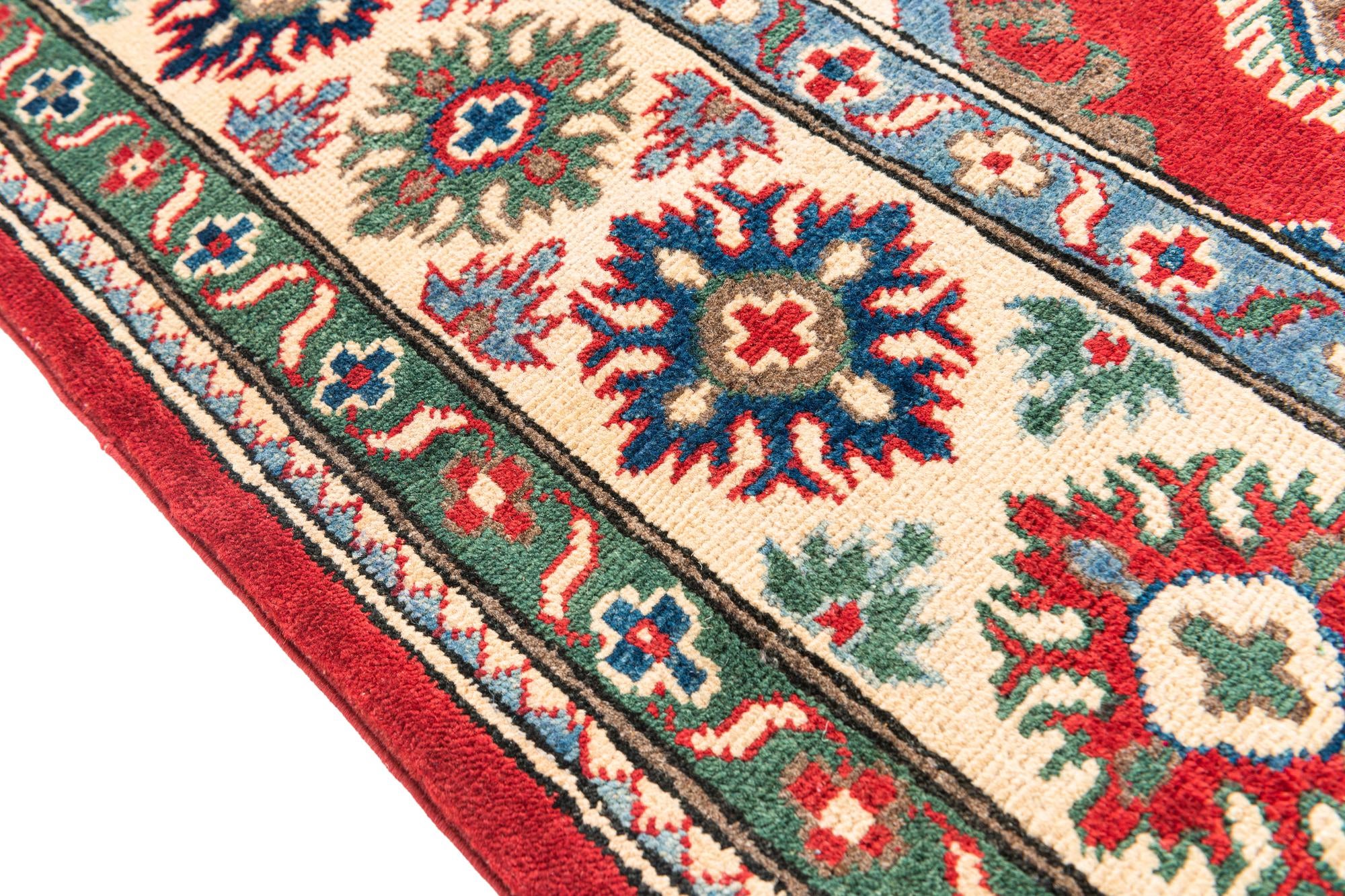 6' x 9' 2 Hand Knotted Kazak Rug
