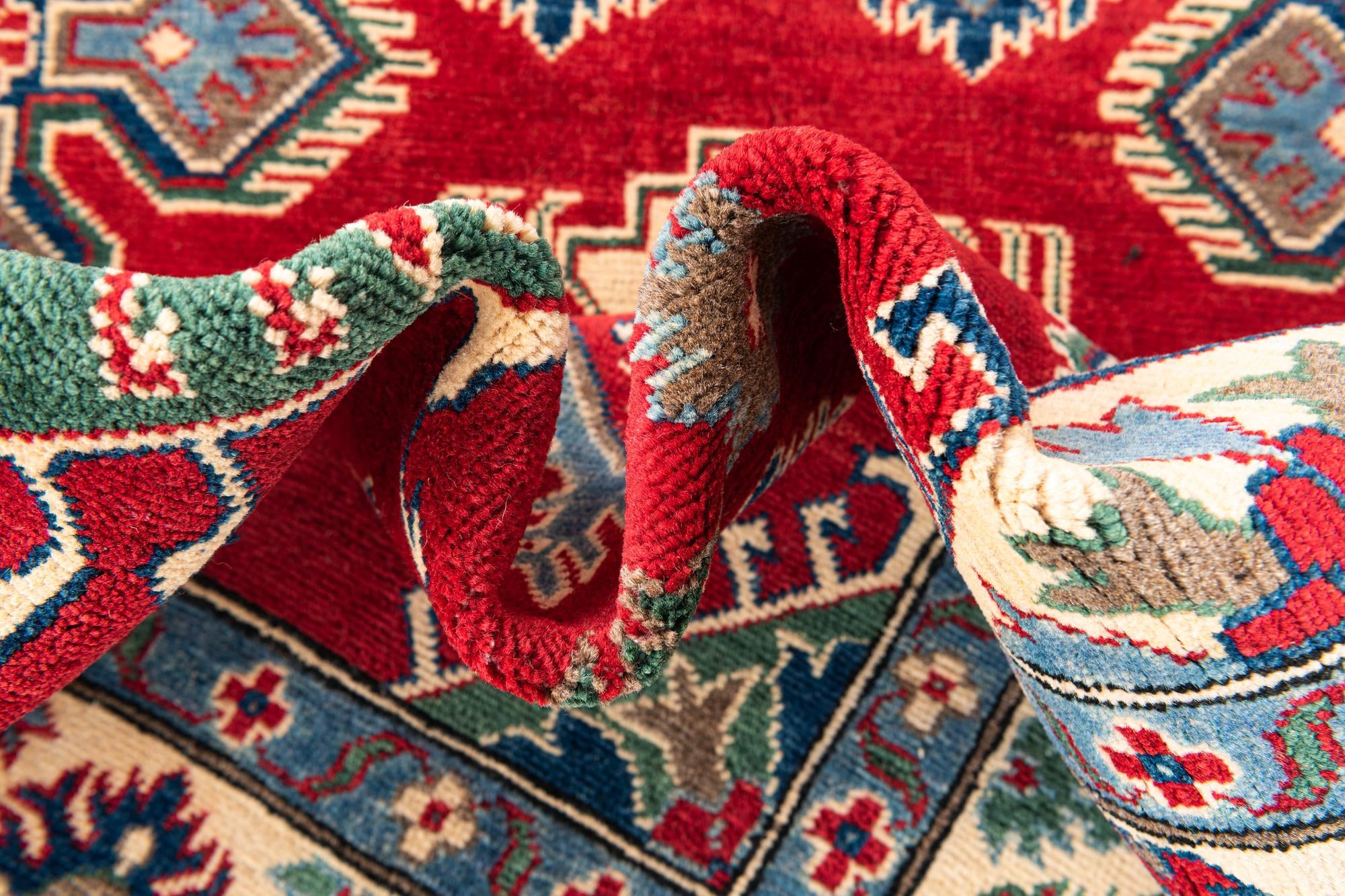 6' x 9' 2 Hand Knotted Kazak Rug