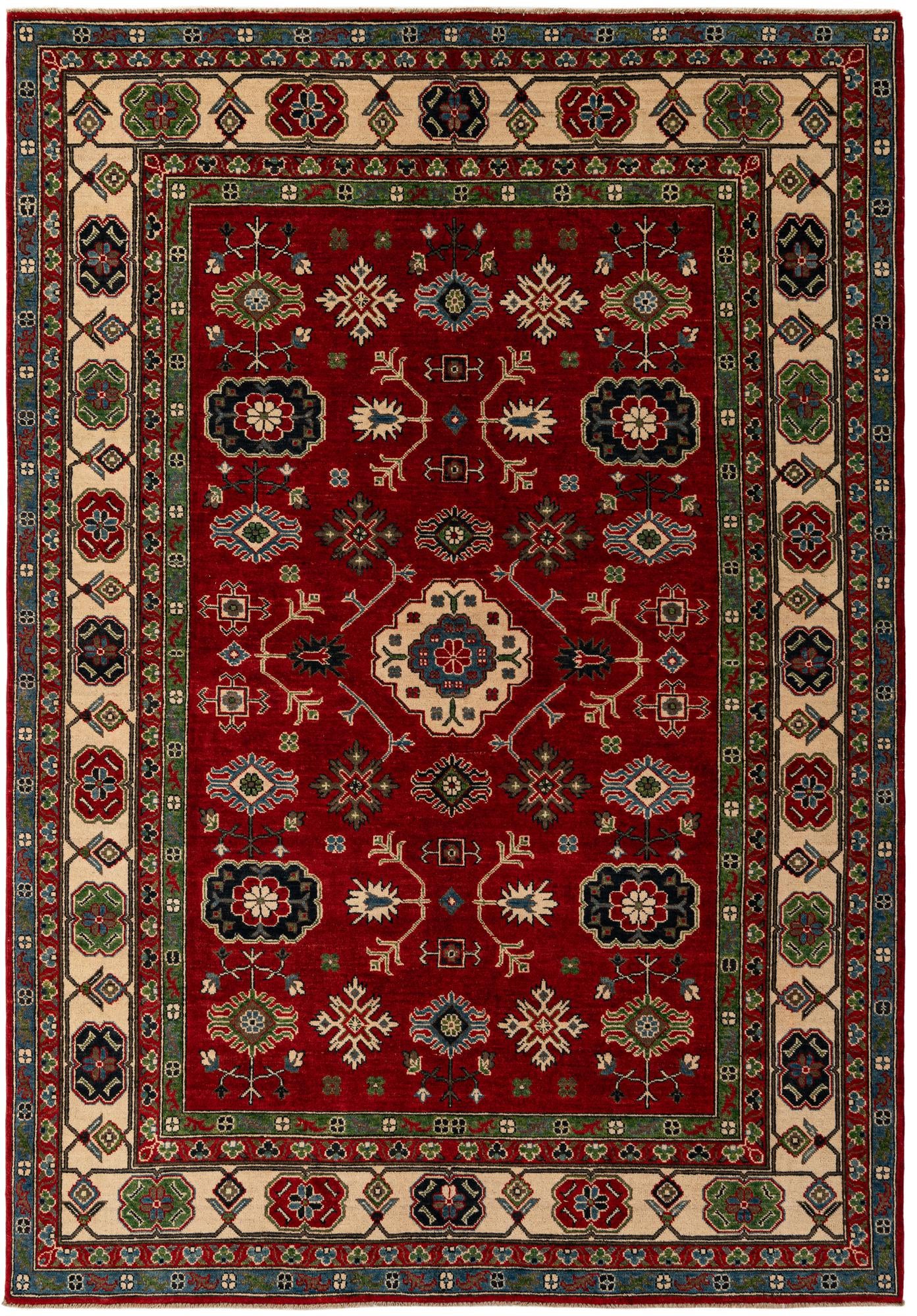 6' 8 x 9' 9 Hand Knotted Kazak Rug