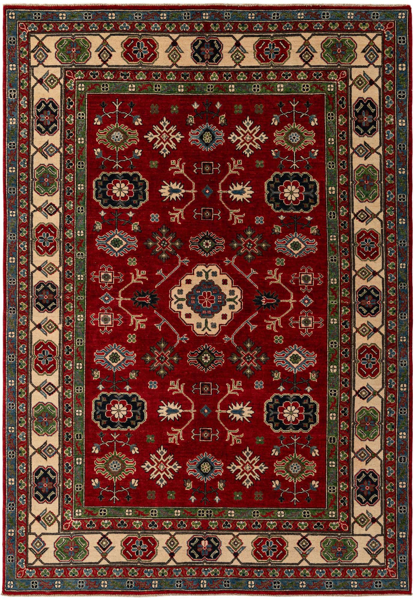 6' 8 x 9' 9 Hand Knotted Kazak Rug