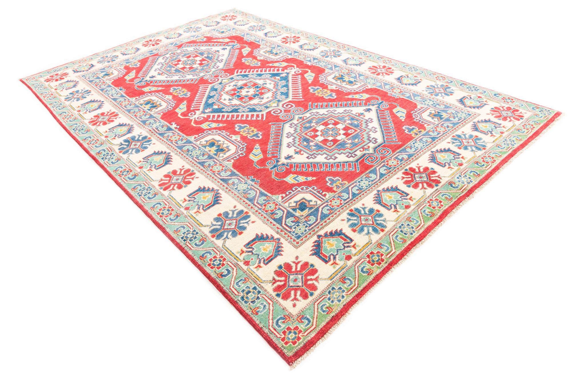 6' 6 x 9' 9 Hand Knotted Kazak Rug