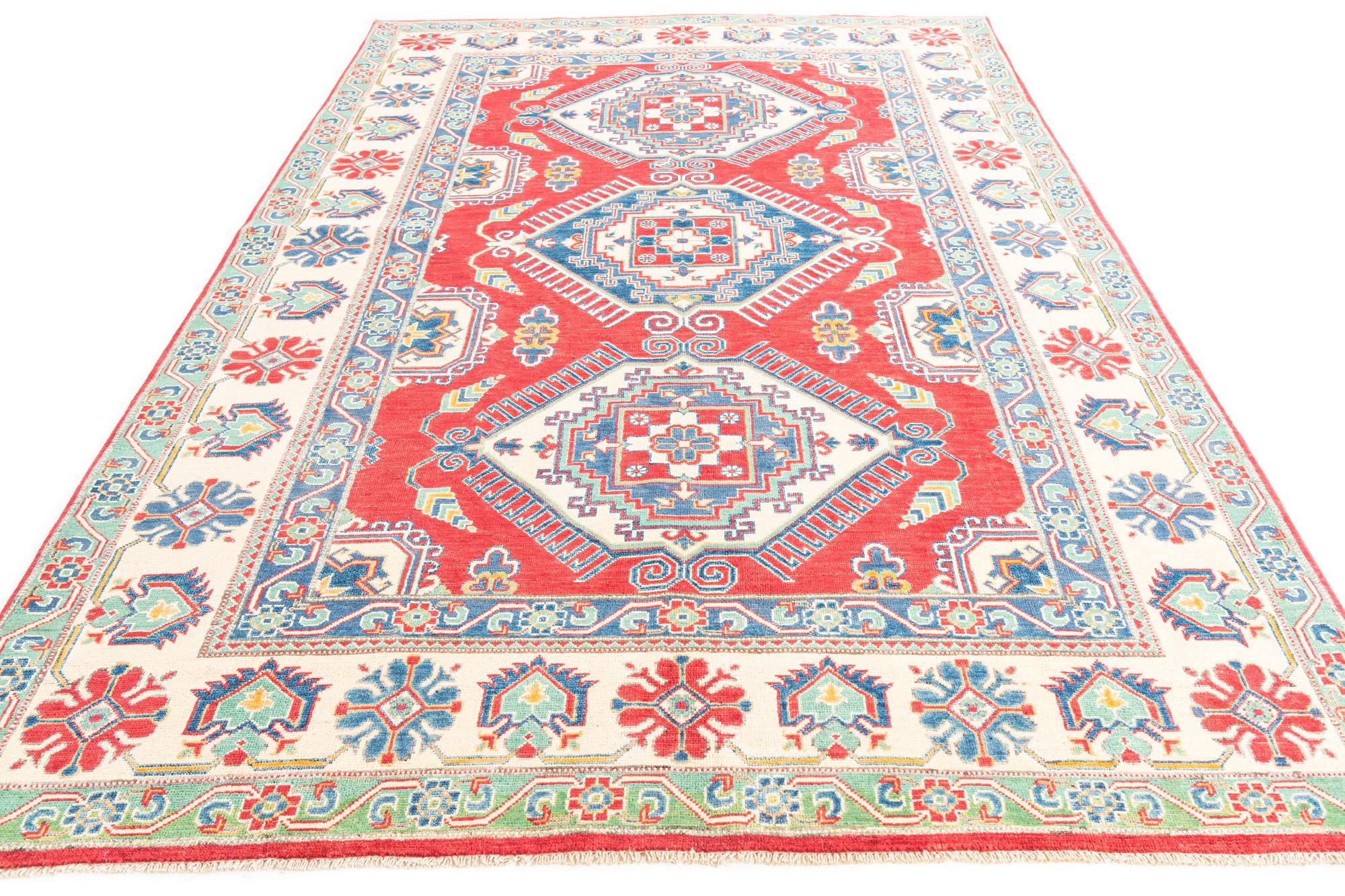 6' 6 x 9' 9 Hand Knotted Kazak Rug