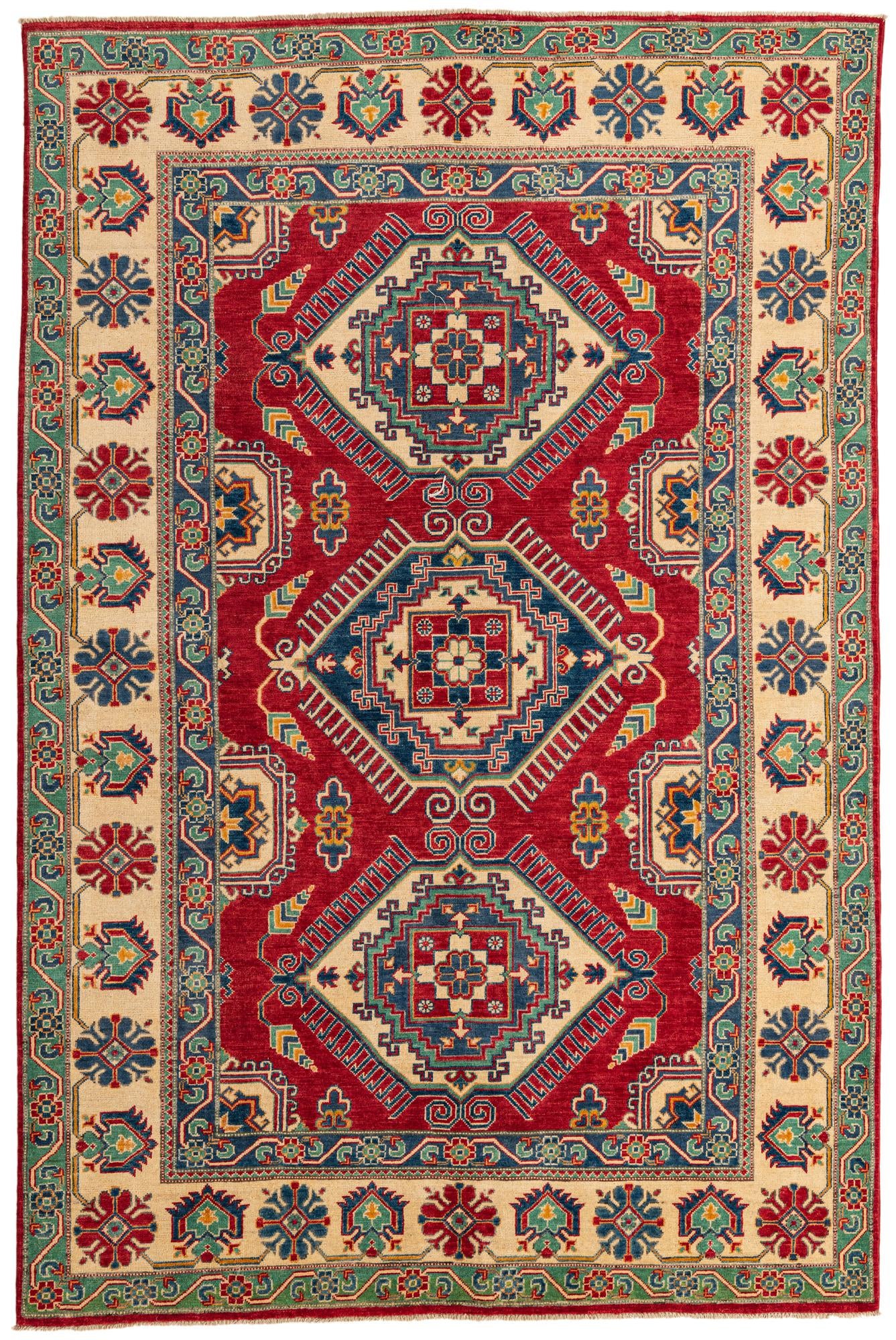 6' 6 x 9' 9 Hand Knotted Kazak Rug