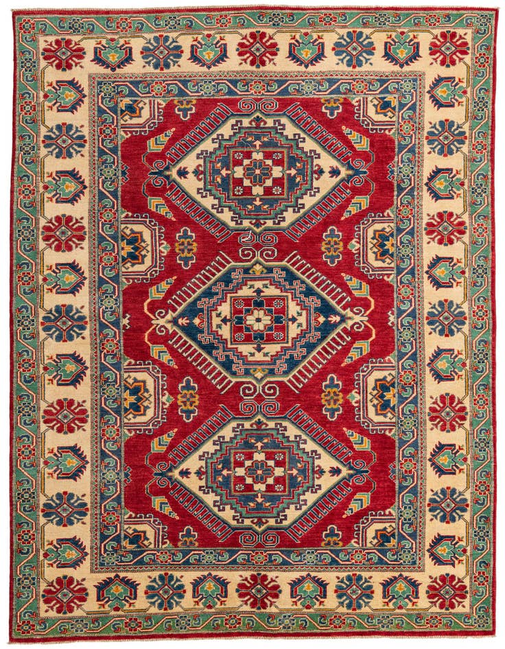 Detail image of 6' 6 x 9' 9 Hand Knotted Kazak Rug