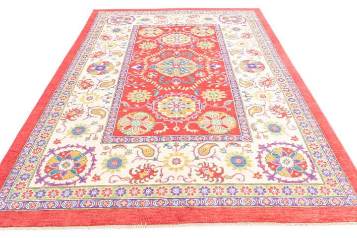 6' 7 x 9' 6 Hand Knotted Kazak Rug