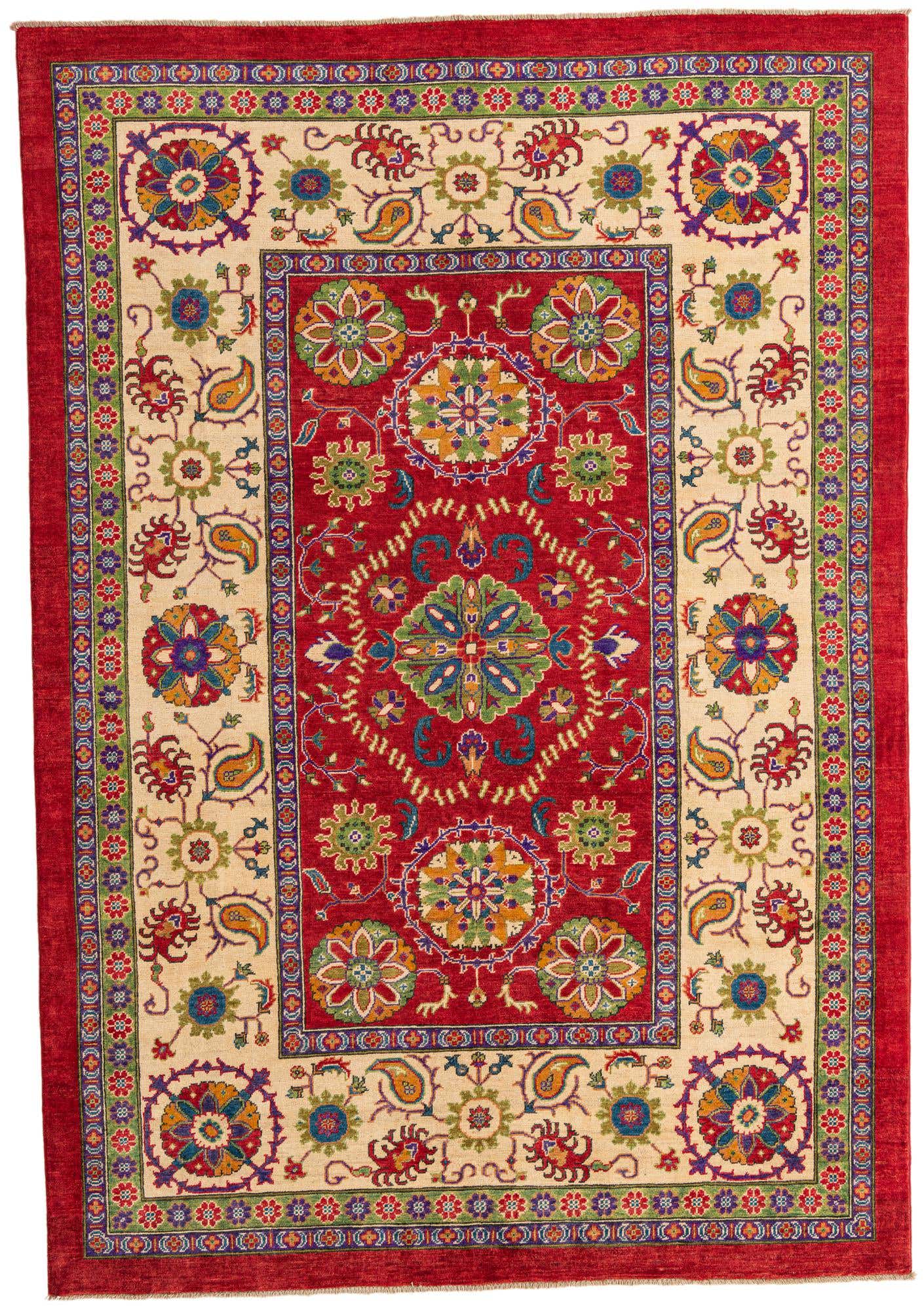 6' 7 x 9' 6 Hand Knotted Kazak Rug