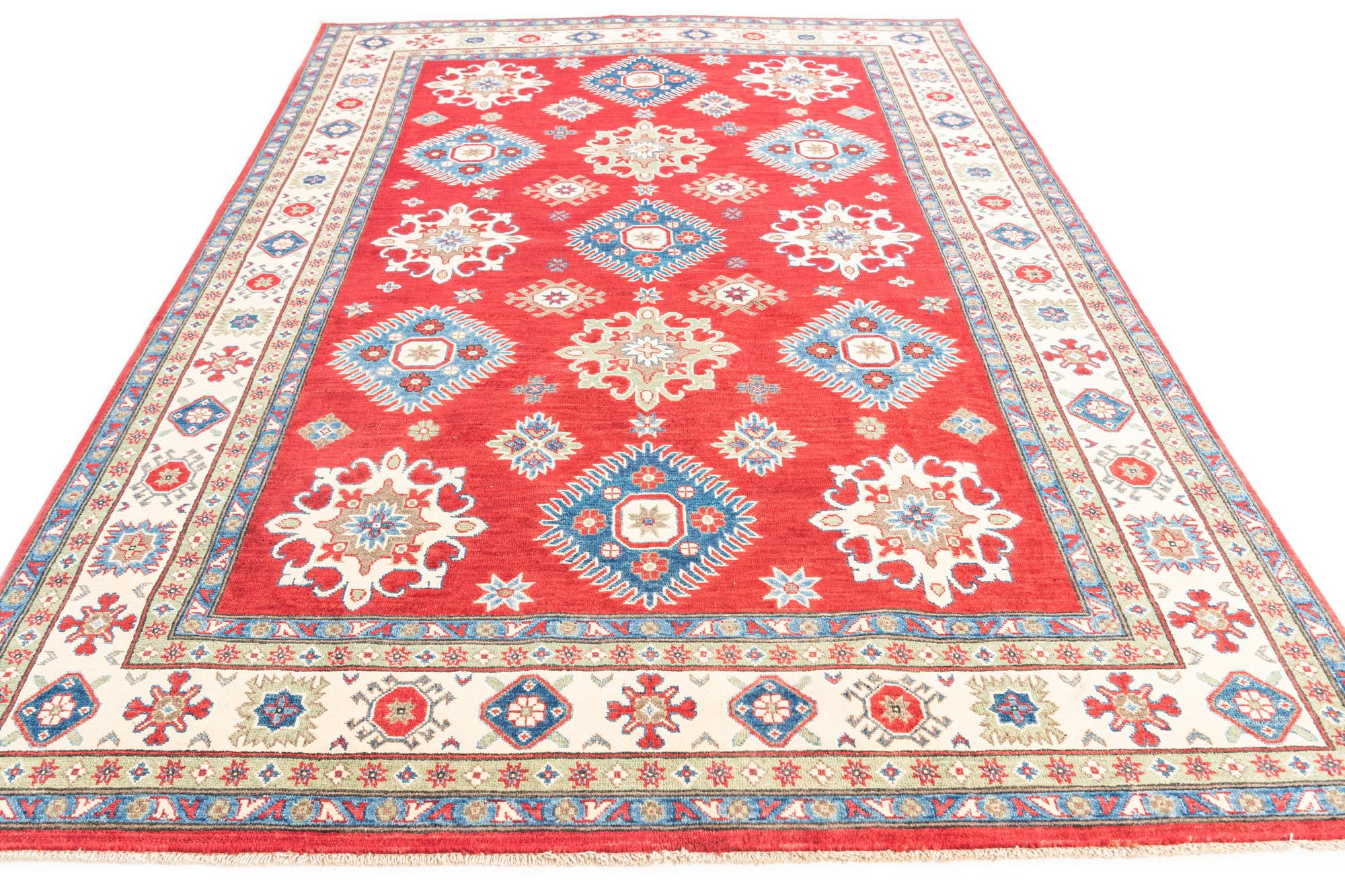 6' 7 x 9' 2 Hand Knotted Kazak Rug