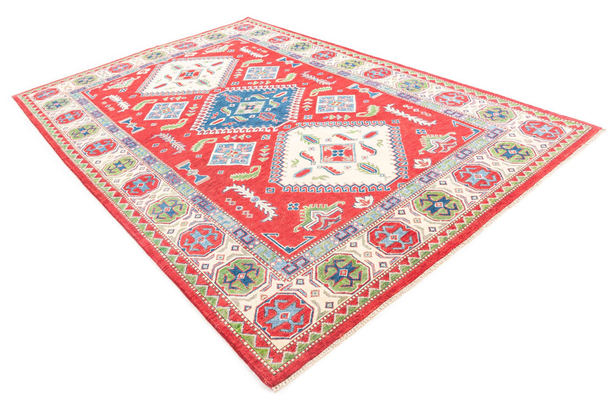 6' 7 x 10' Hand Knotted Kazak Rug
