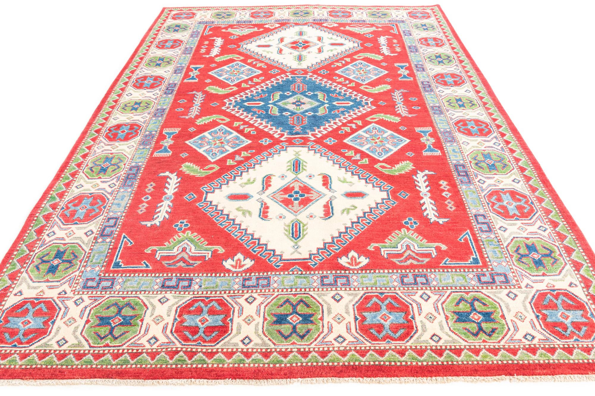 6' 7 x 10' Hand Knotted Kazak Rug