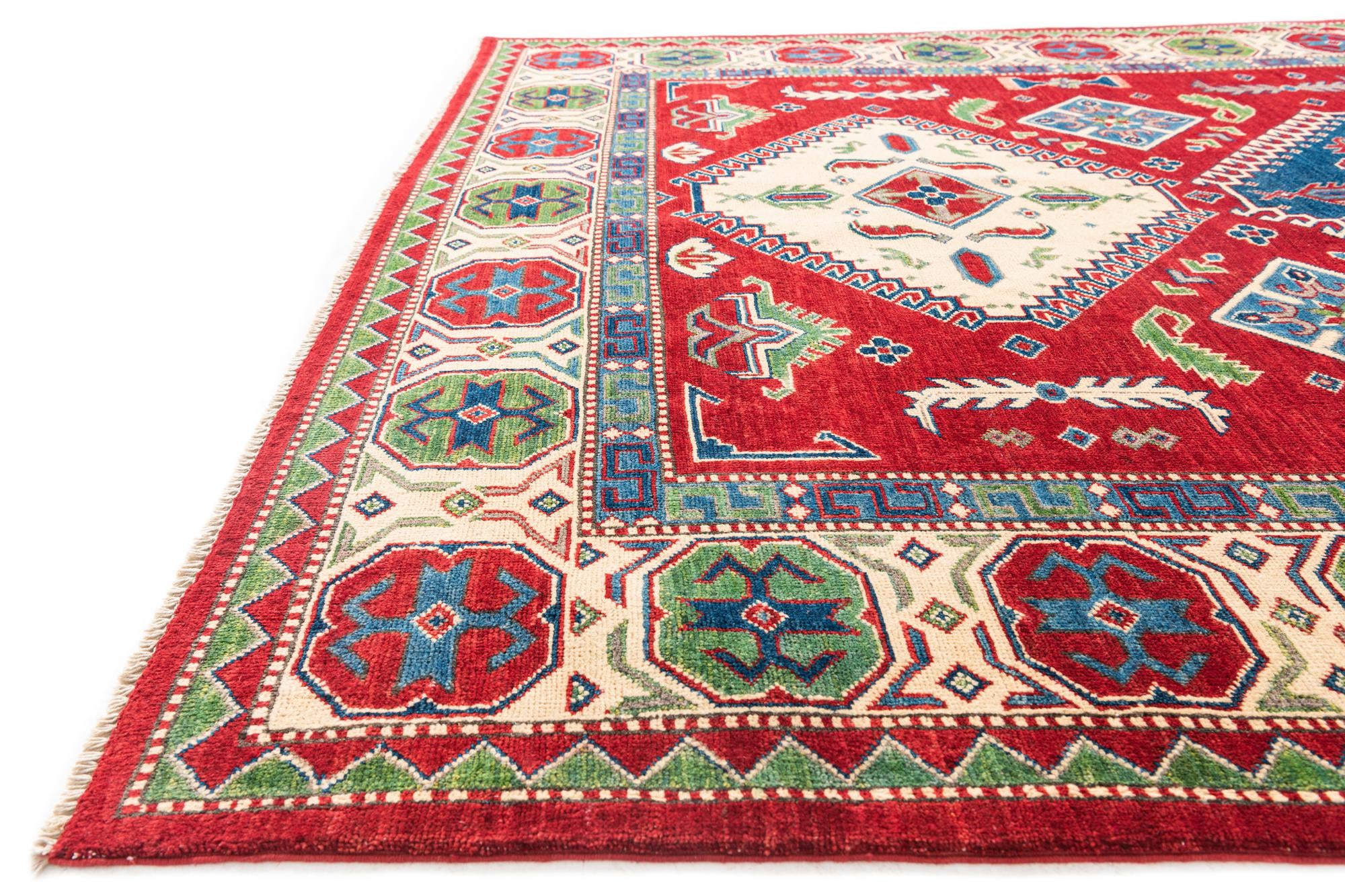6' 7 x 10' Hand Knotted Kazak Rug