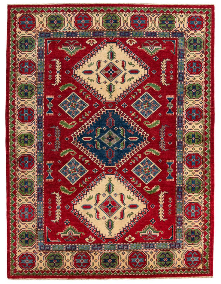 Detail image of 6' 7 x 10' Hand Knotted Kazak Rug