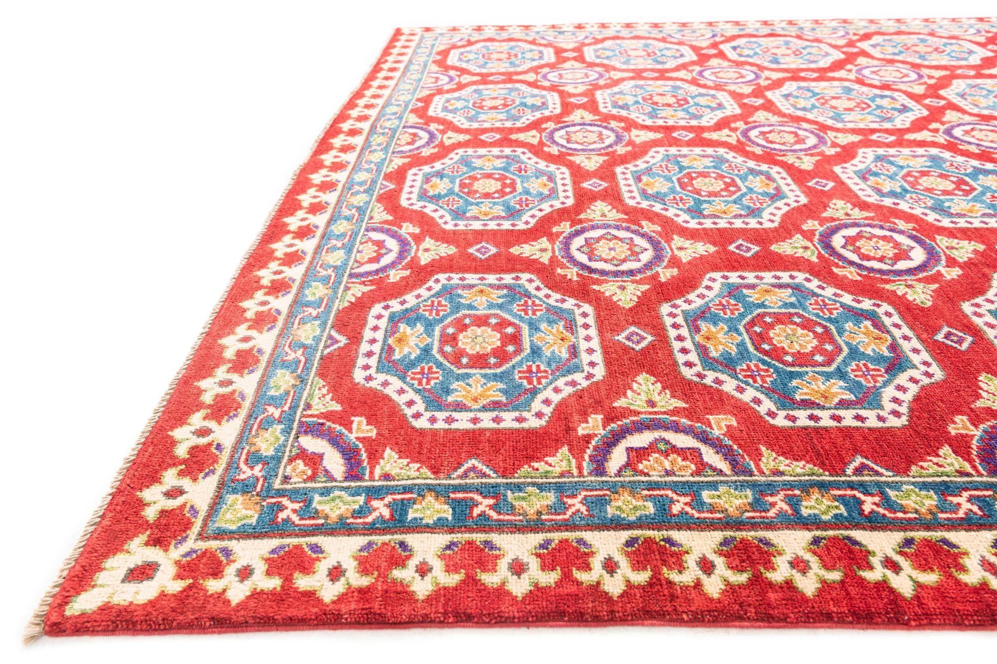6' 8 x 9' 9 Hand Knotted Kazak Rug