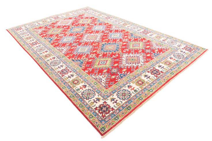 Detail image of 6' 8 x 10' Hand Knotted Kazak Rug