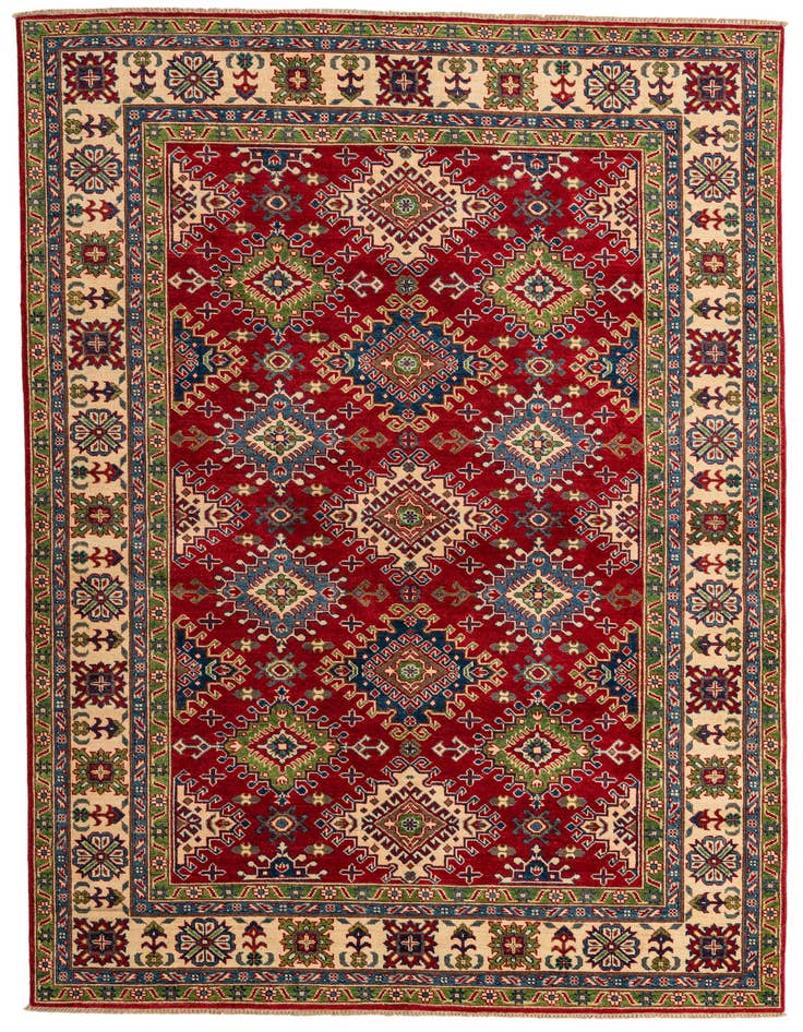 Detail image of 6' 8 x 10' Hand Knotted Kazak Rug