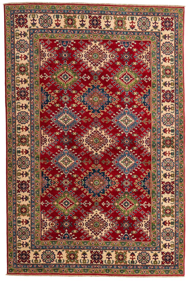 Detail image of 6' 8 x 10' Hand Knotted Kazak Rug