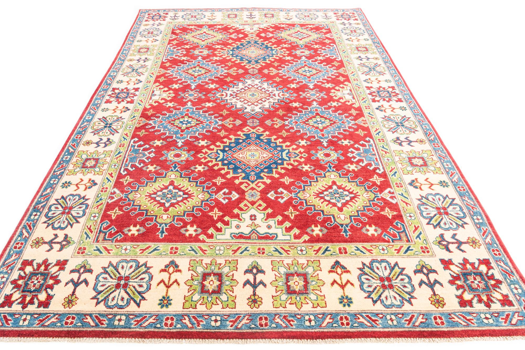 6' 7 x 10' Hand Knotted Kazak Rug