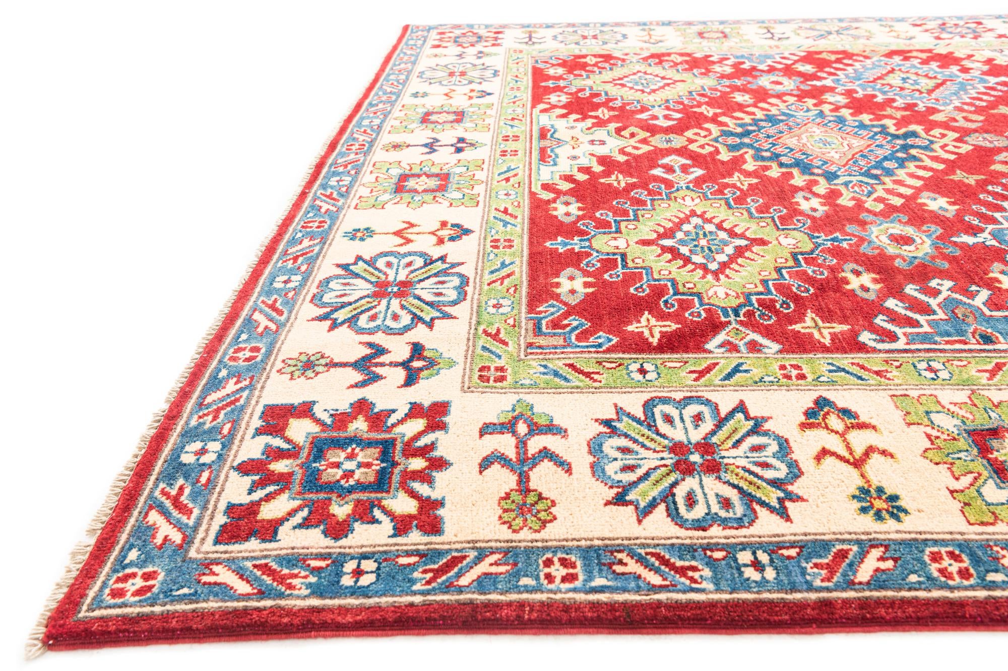 6' 7 x 10' Hand Knotted Kazak Rug