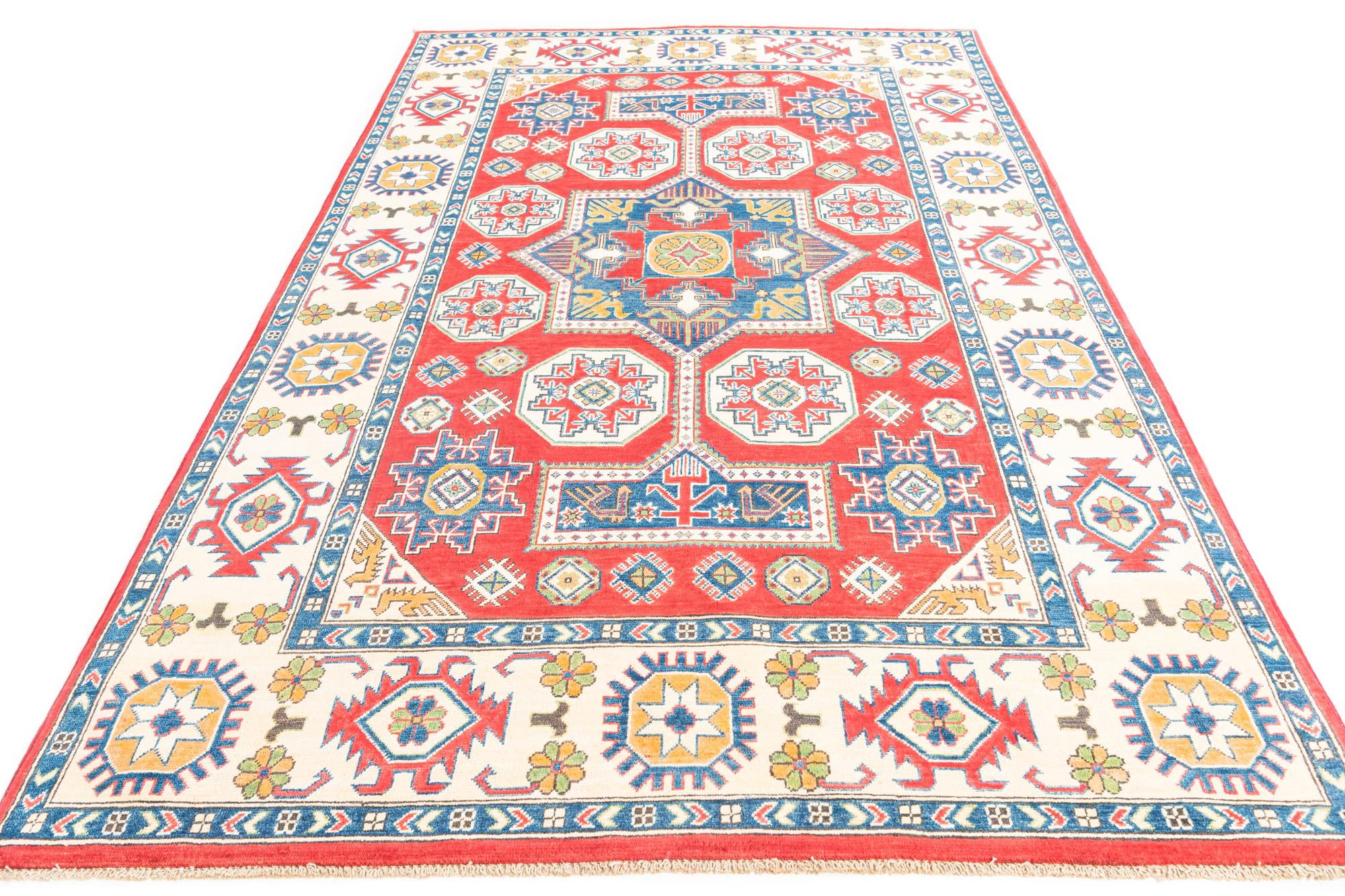 5' 10 x 9' 5 Hand Knotted Kazak Rug