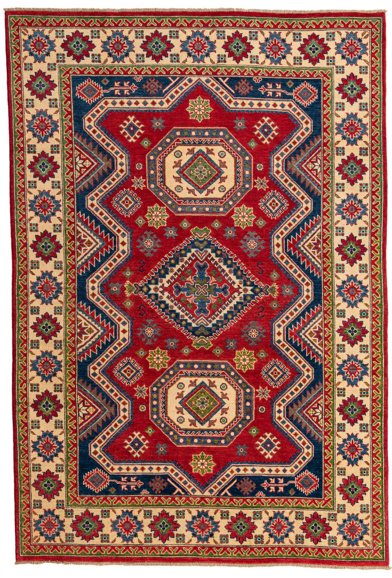 6' x 9' Hand Knotted Kazak Rug