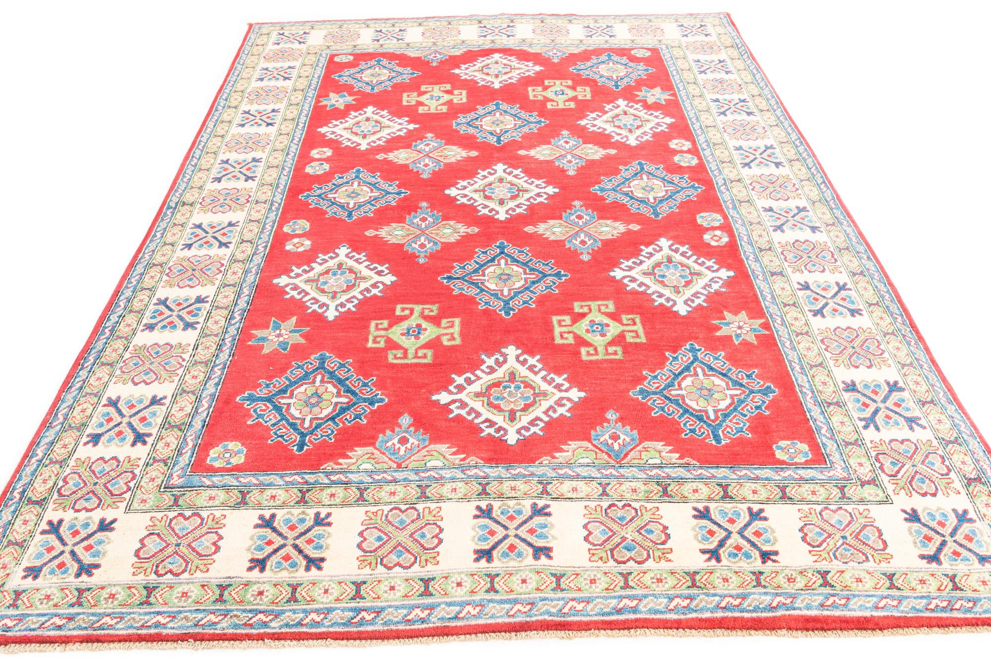 6' 5 x 9' 5 Hand Knotted Kazak Rug