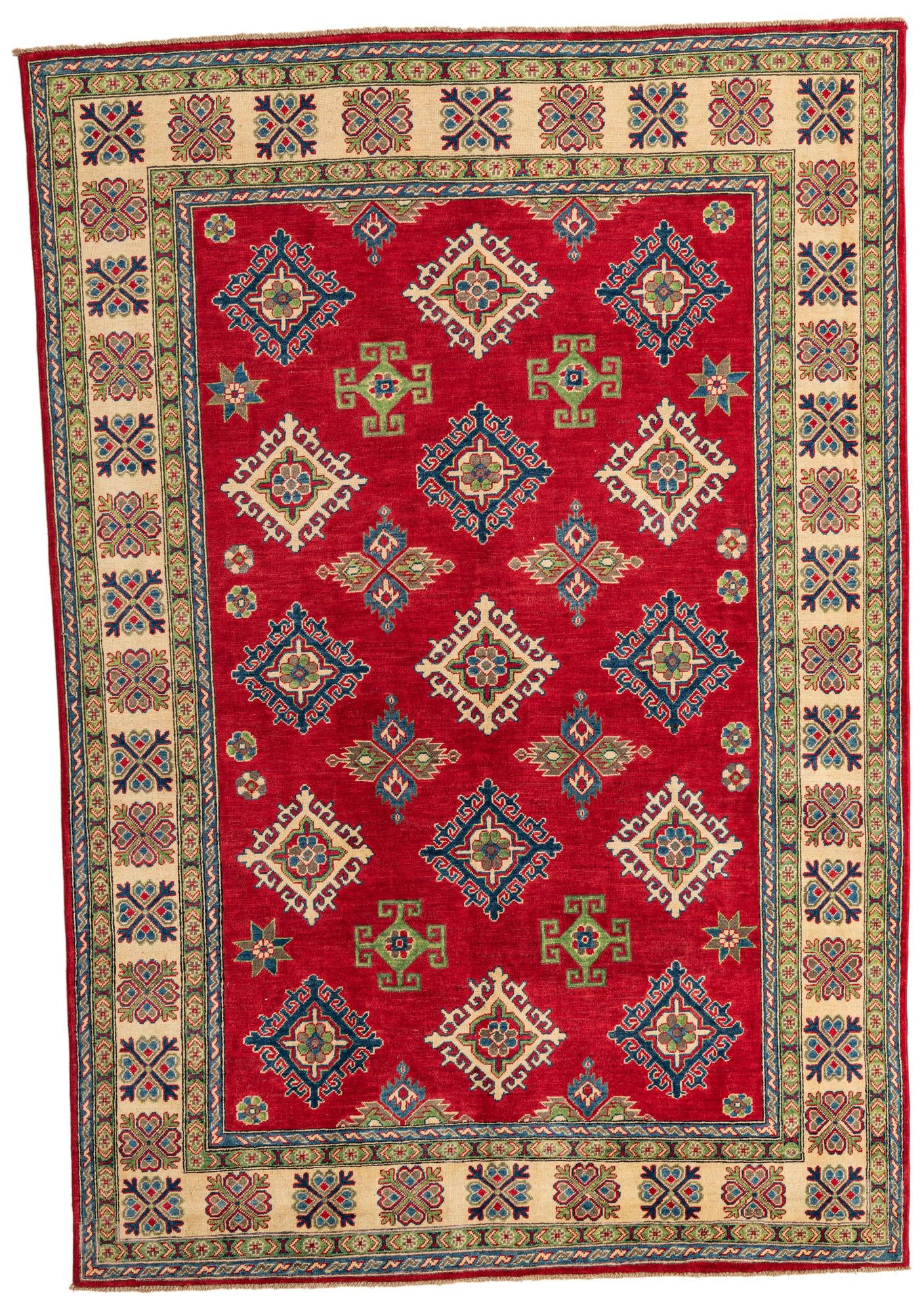 6' 5 x 9' 5 Hand Knotted Kazak Rug