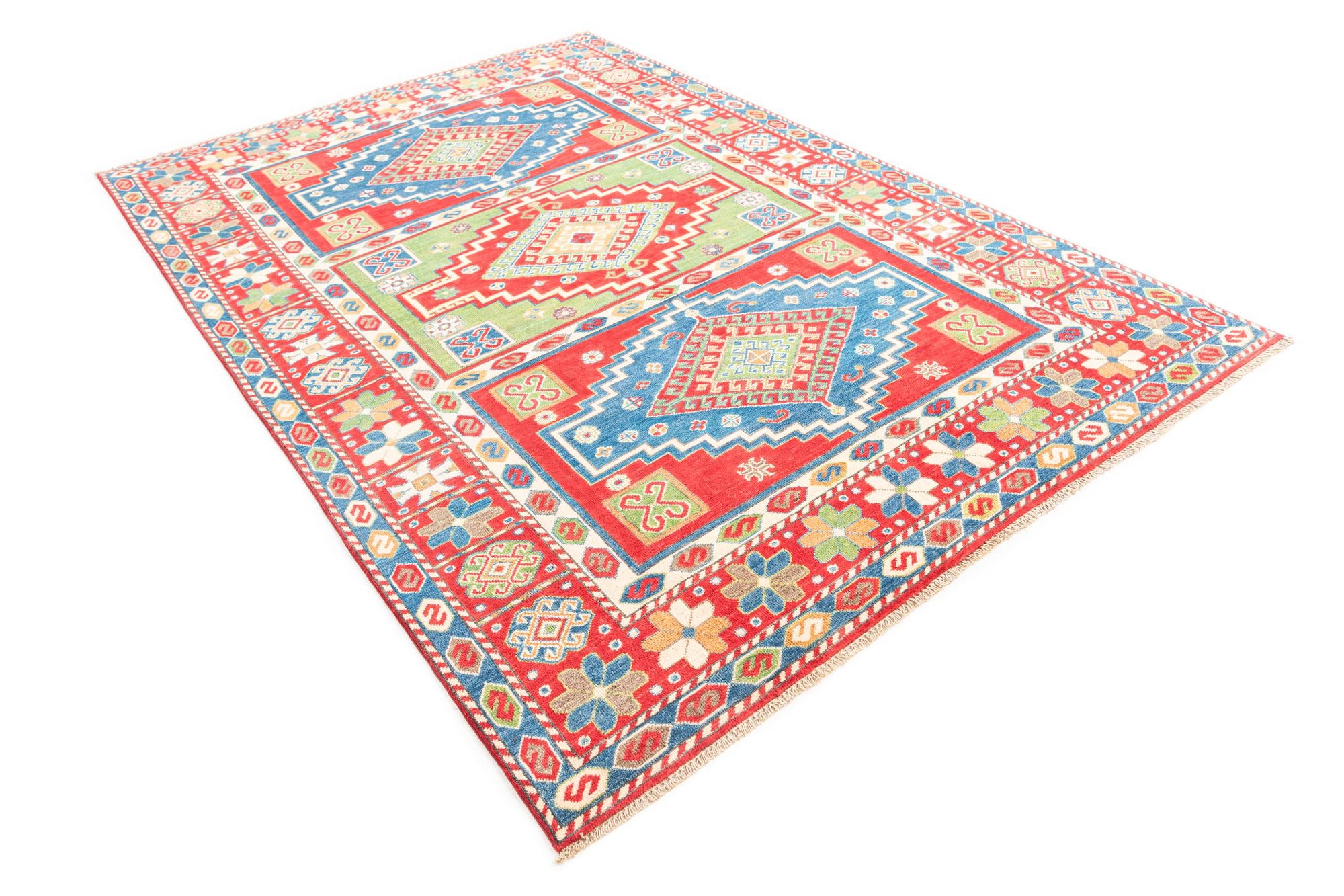 6' x 9' Hand Knotted Kazak Rug