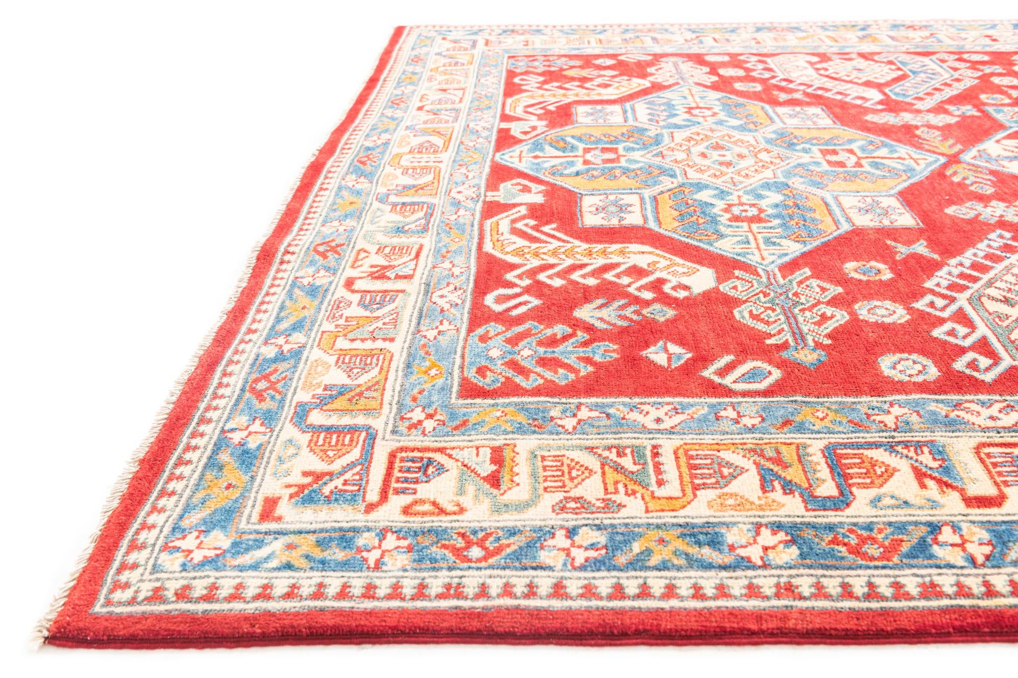 6' x 9' 4 Hand Knotted Kazak Rug