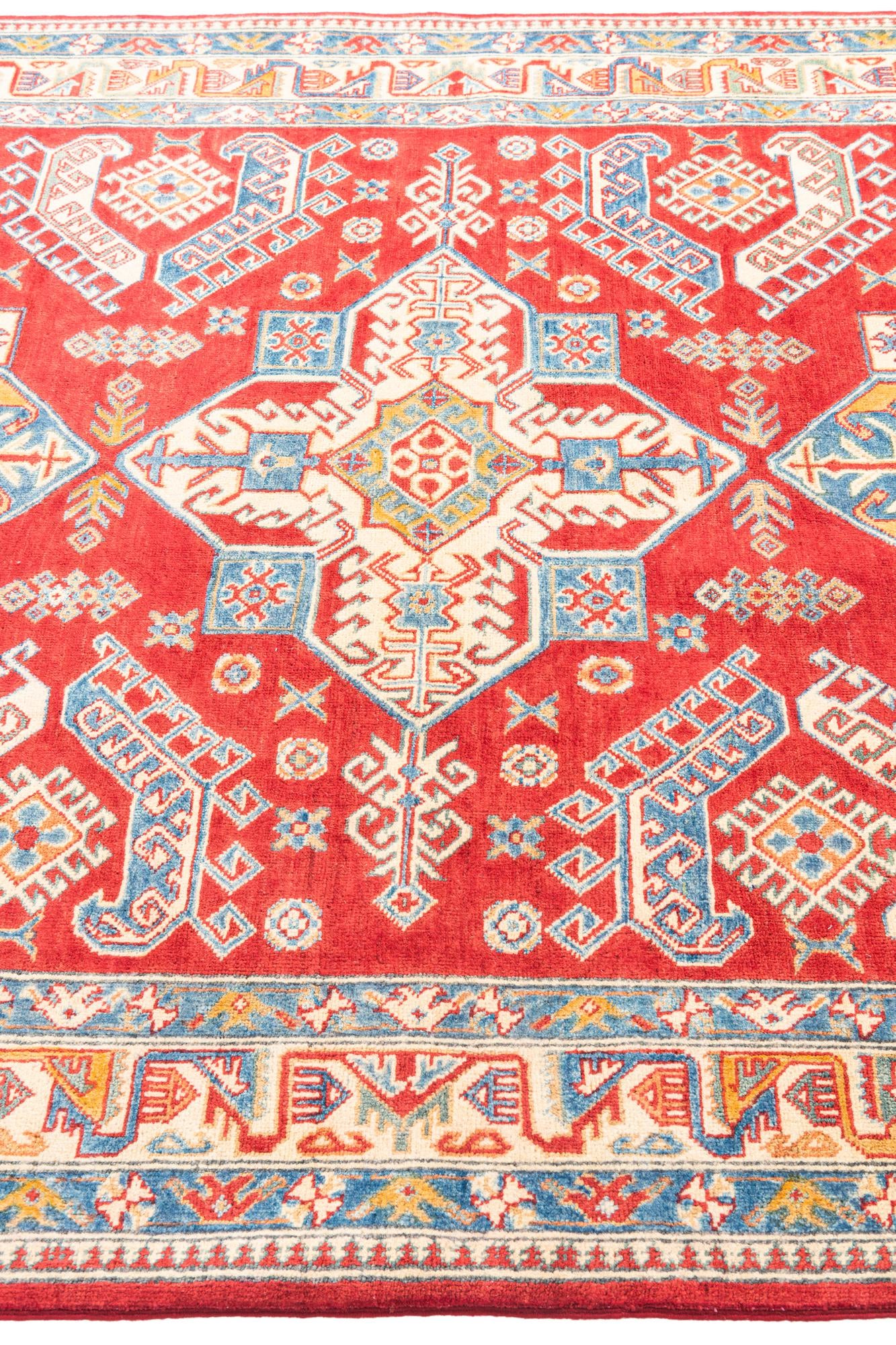 6' x 9' 4 Hand Knotted Kazak Rug