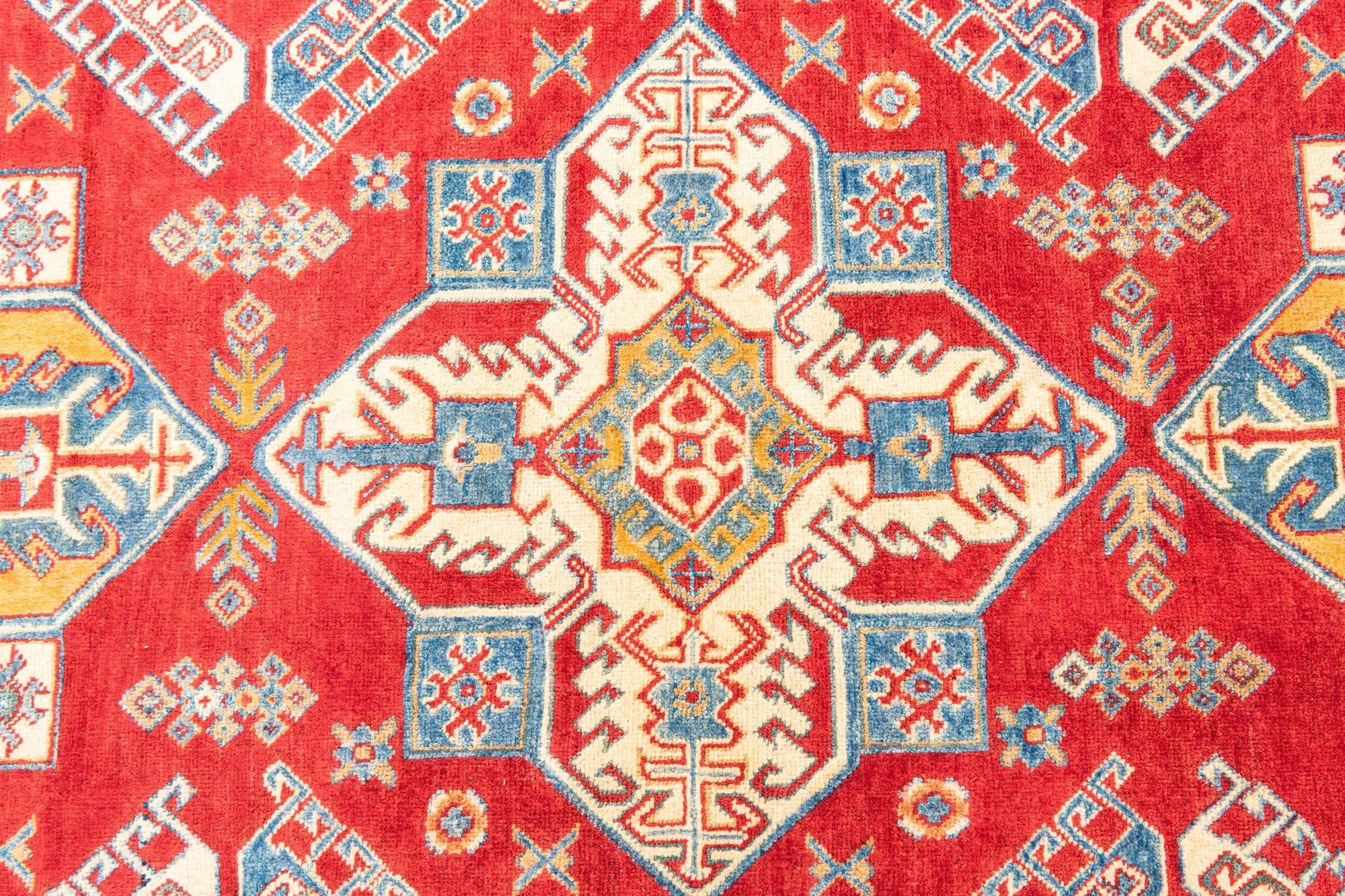 6' x 9' 4 Hand Knotted Kazak Rug