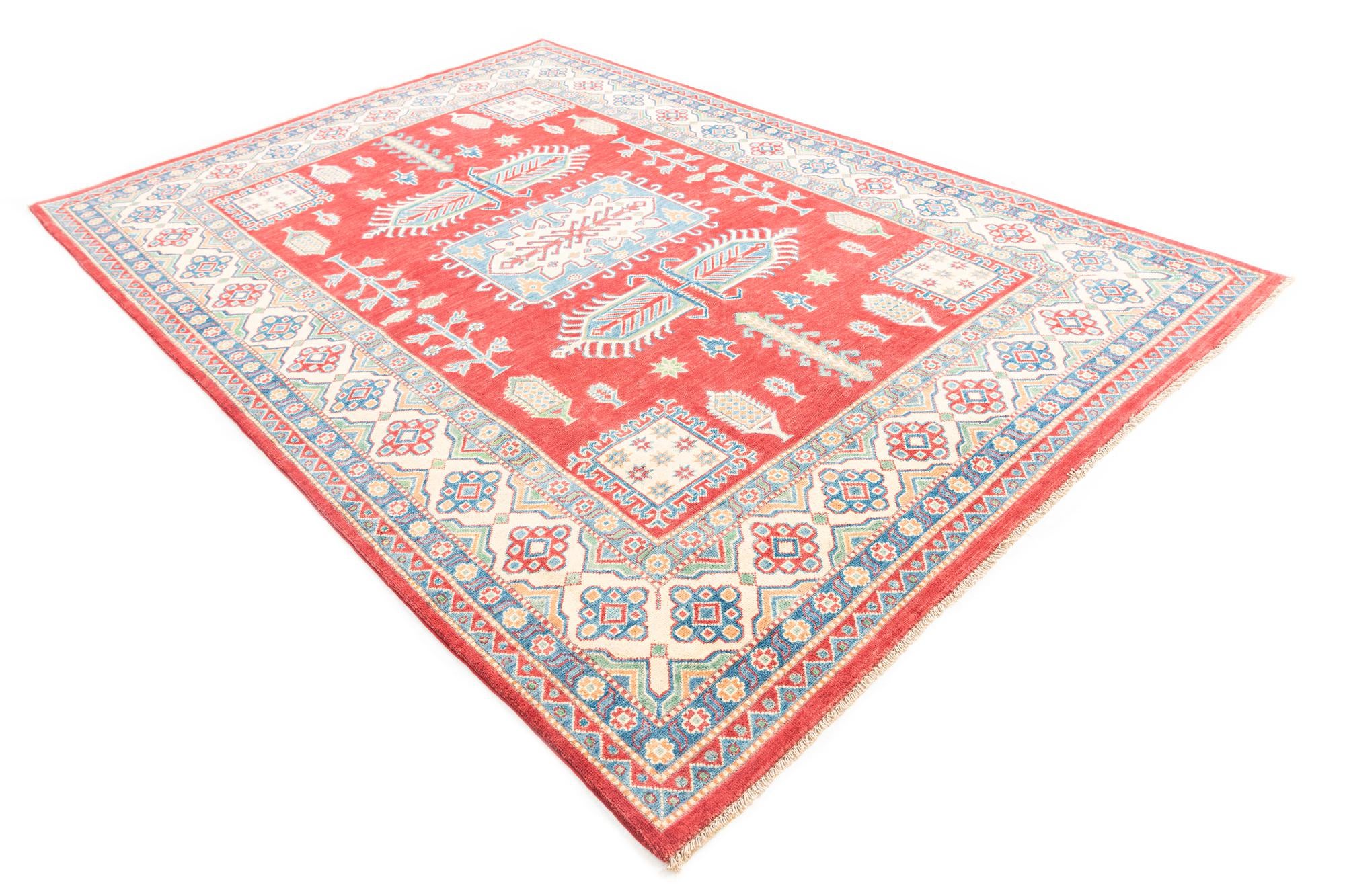 6' 8 x 9' 9 Hand Knotted Kazak Rug