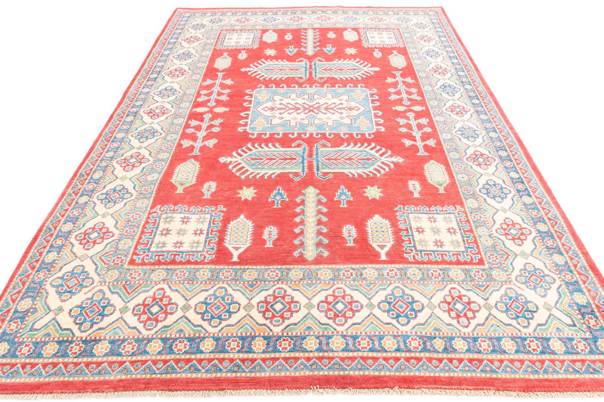 6' 8 x 9' 9 Hand Knotted Kazak Rug