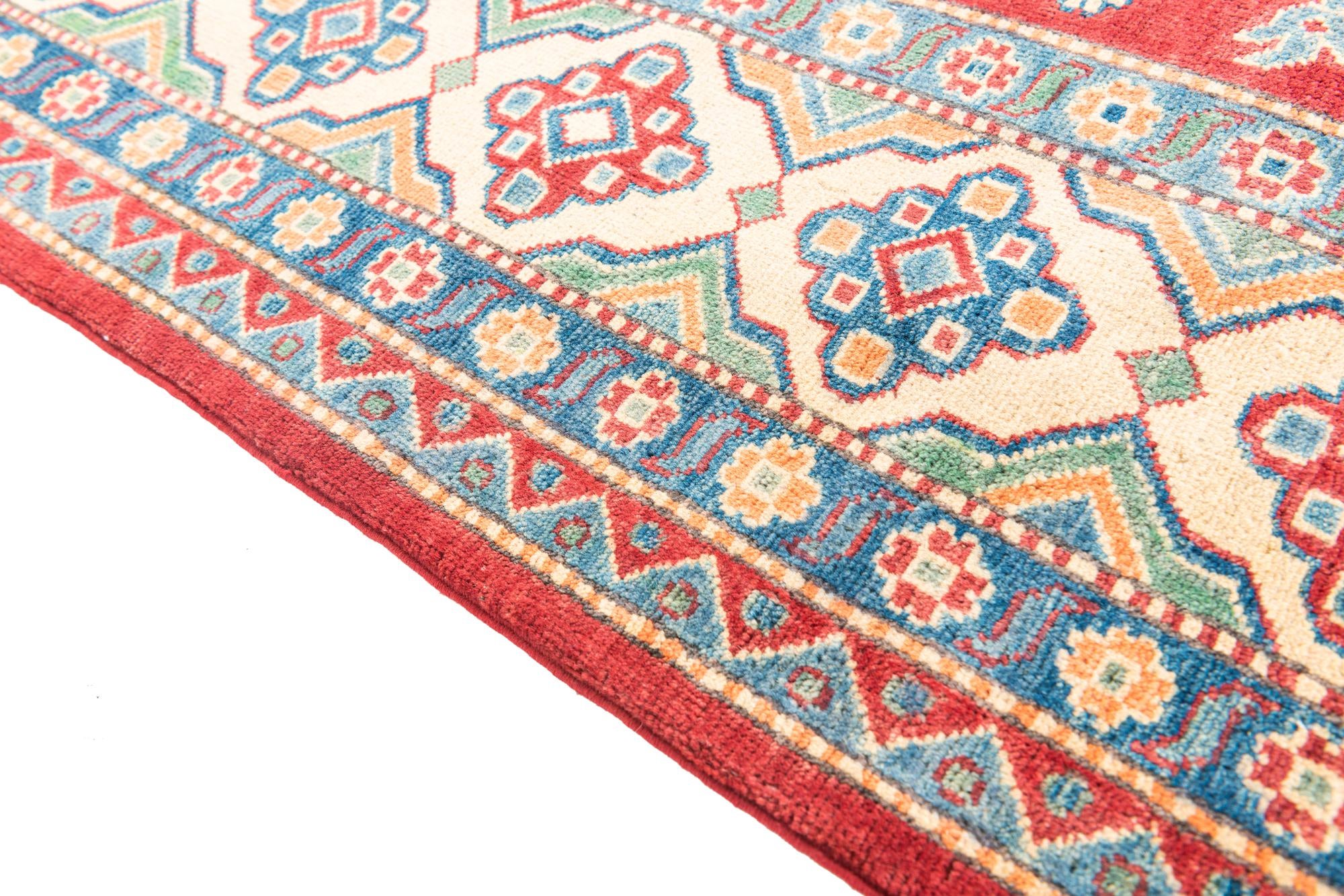 6' 8 x 9' 9 Hand Knotted Kazak Rug