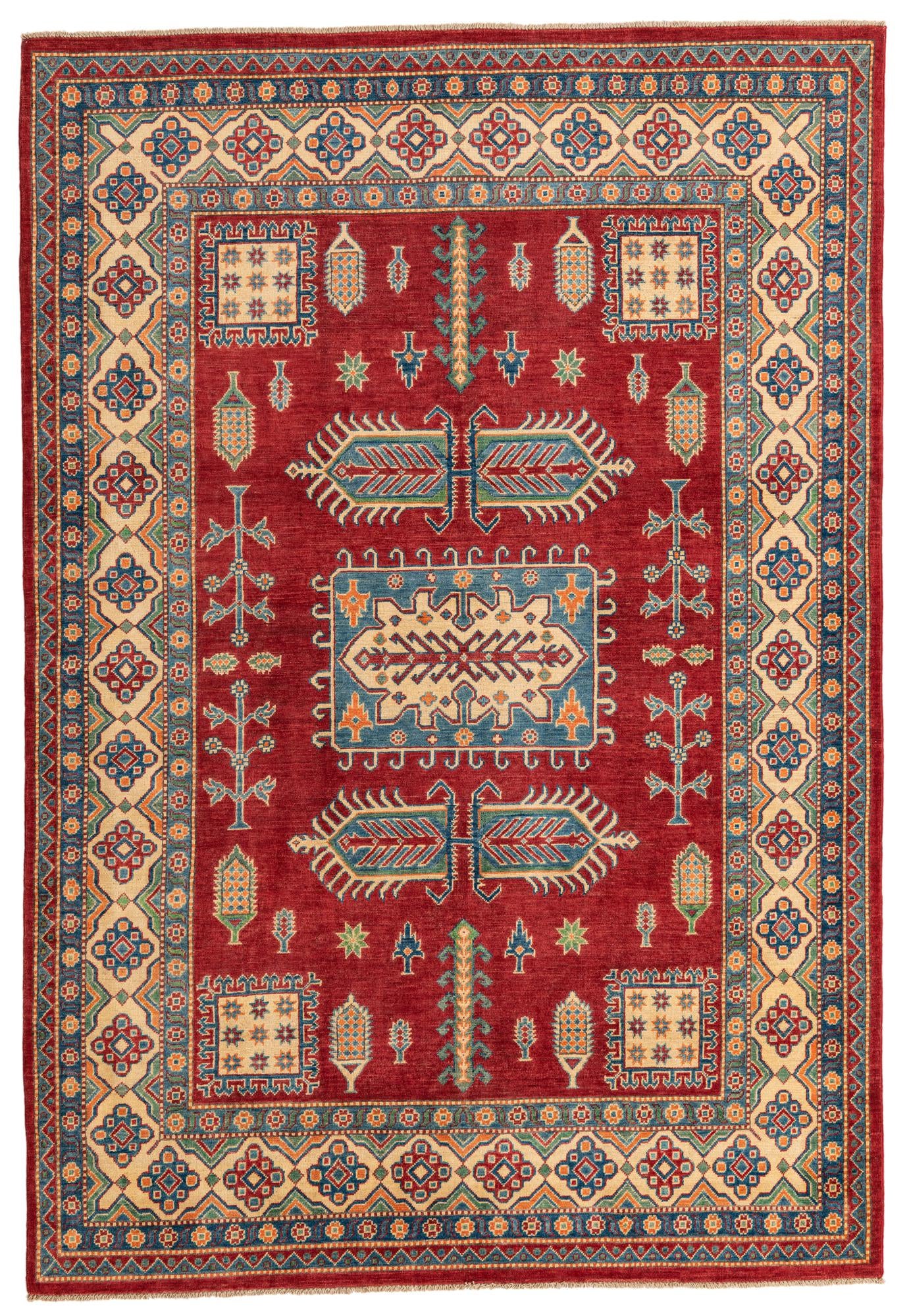6' 8 x 9' 9 Hand Knotted Kazak Rug