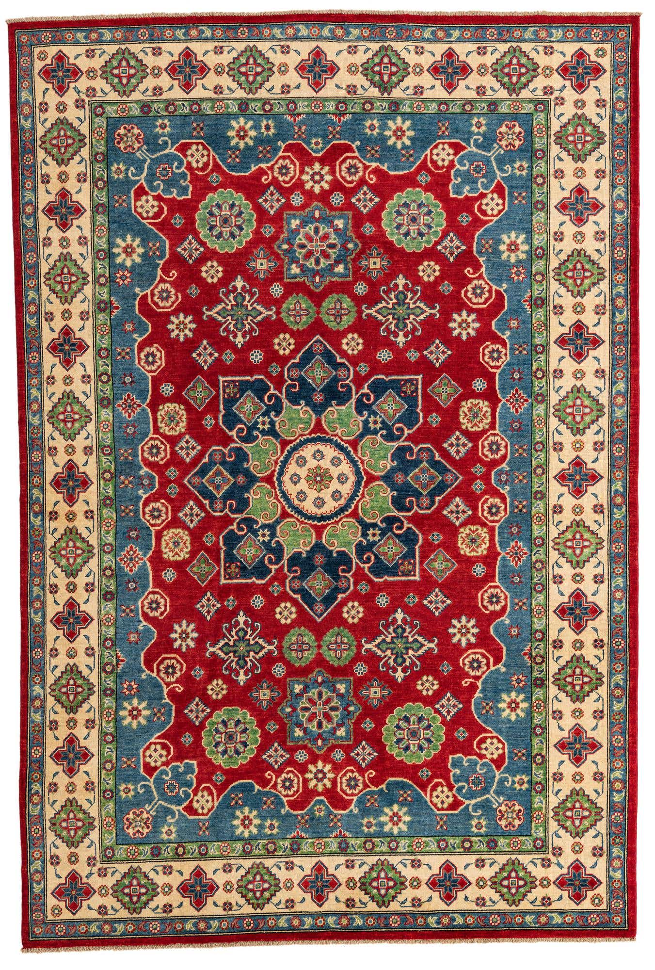 6' 7 x 10' Hand Knotted Kazak Rug