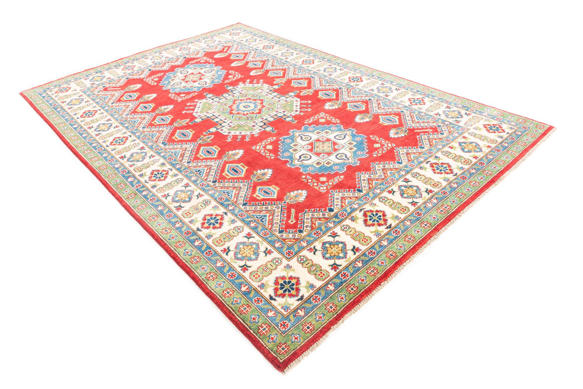 6' 7 x 9' Hand Knotted Kazak Rug