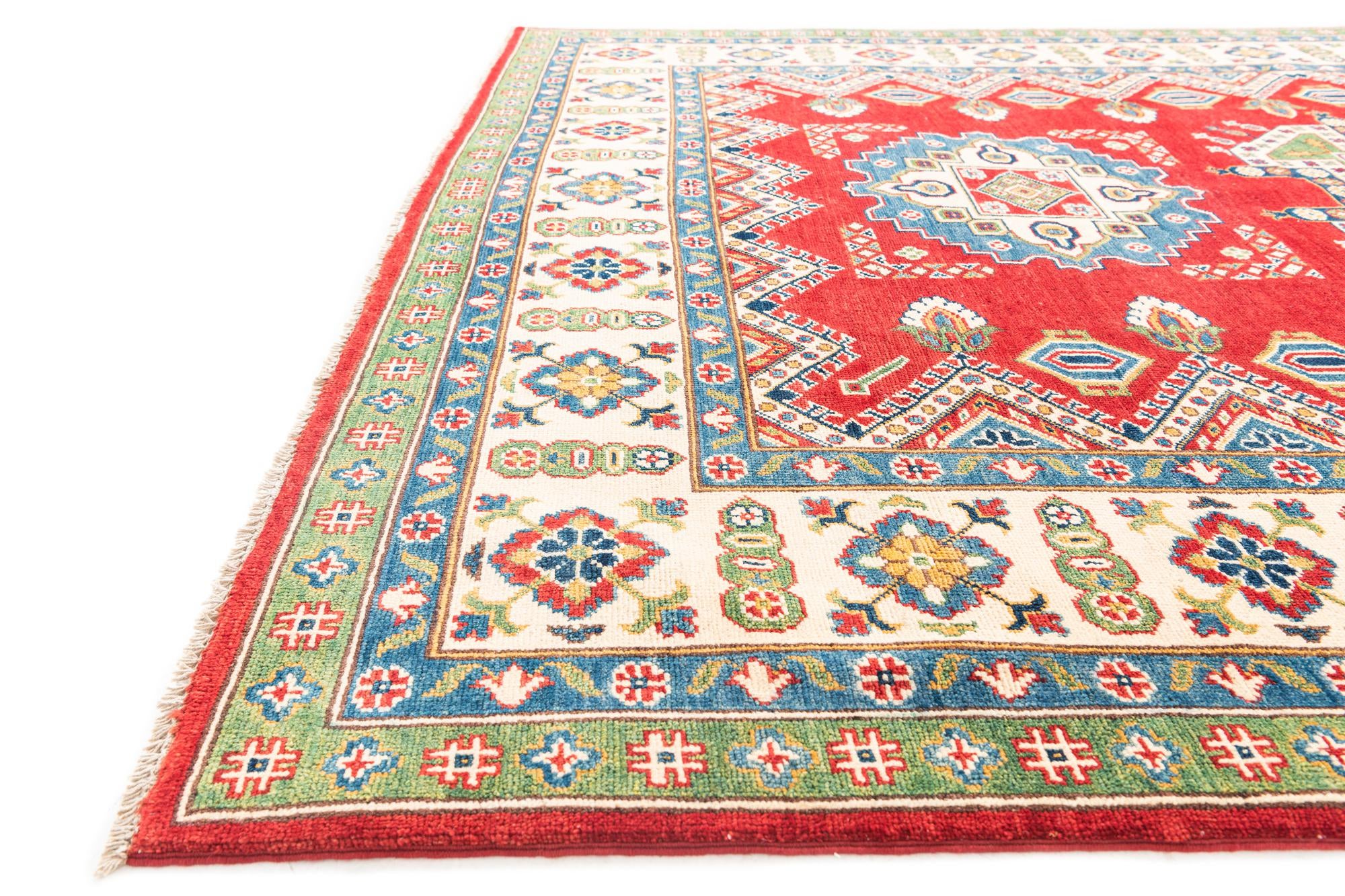 6' 7 x 9' Hand Knotted Kazak Rug