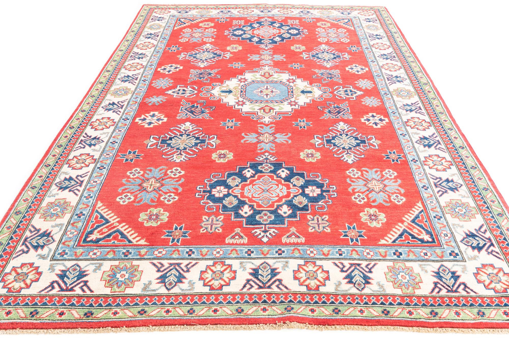 6' 8 x 10' Hand Knotted Kazak Rug
