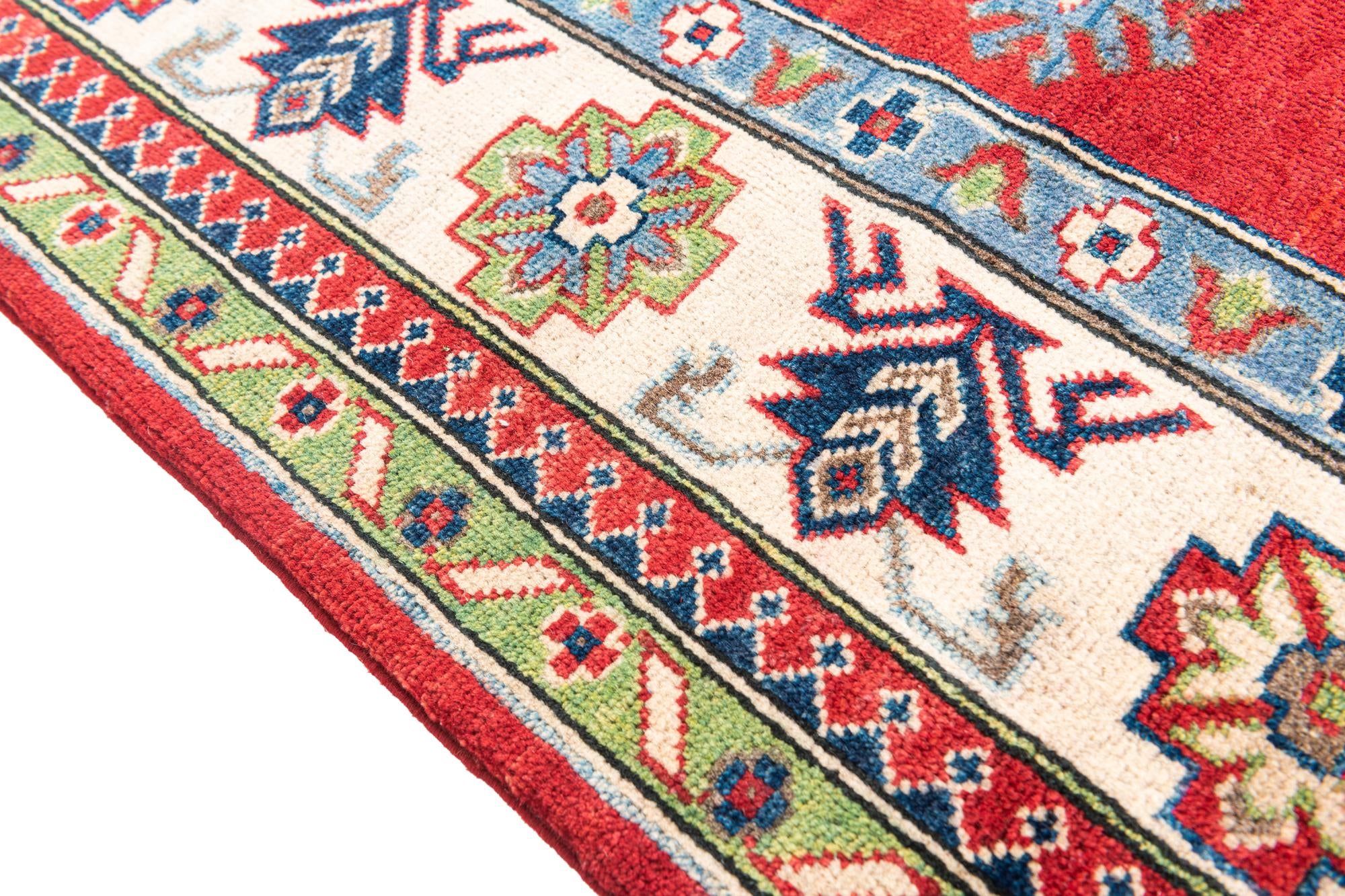 6' 8 x 10' Hand Knotted Kazak Rug
