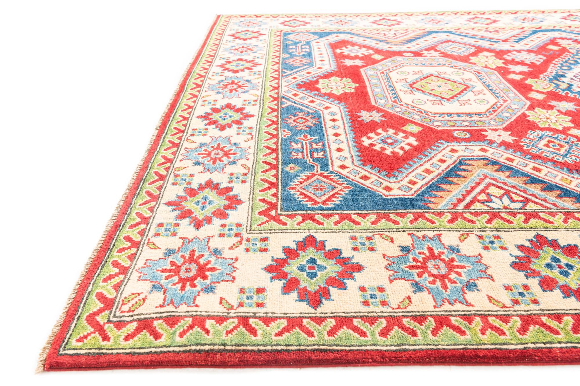 6' x 9' 2 Hand Knotted Kazak Rug