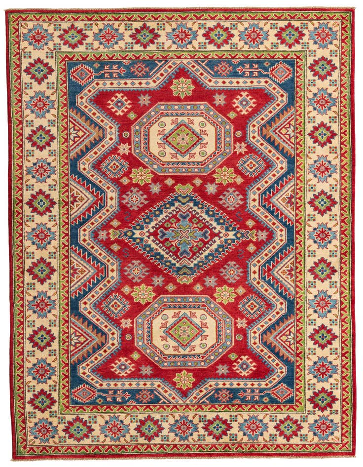 Detail image of 6' x 9' 2 Hand Knotted Kazak Rug